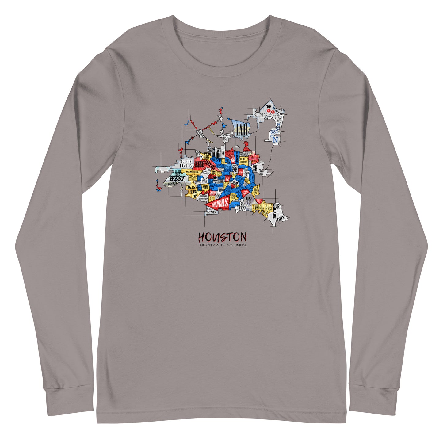 Houston Map Long Sleeve tee (unisex)