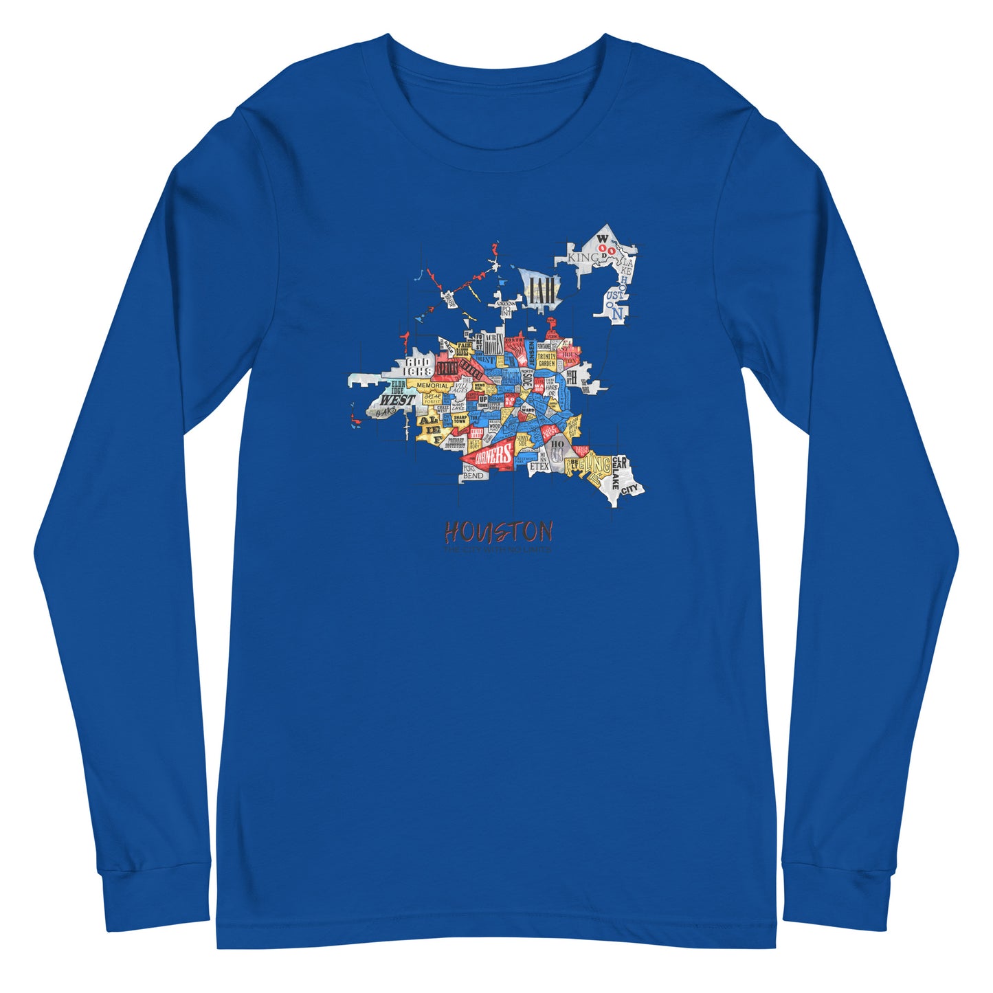 Houston Map Long Sleeve tee (unisex)