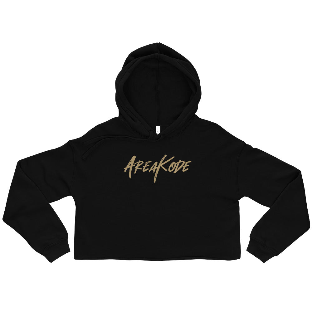 W| AreaKode Crop Hoodie (gold)