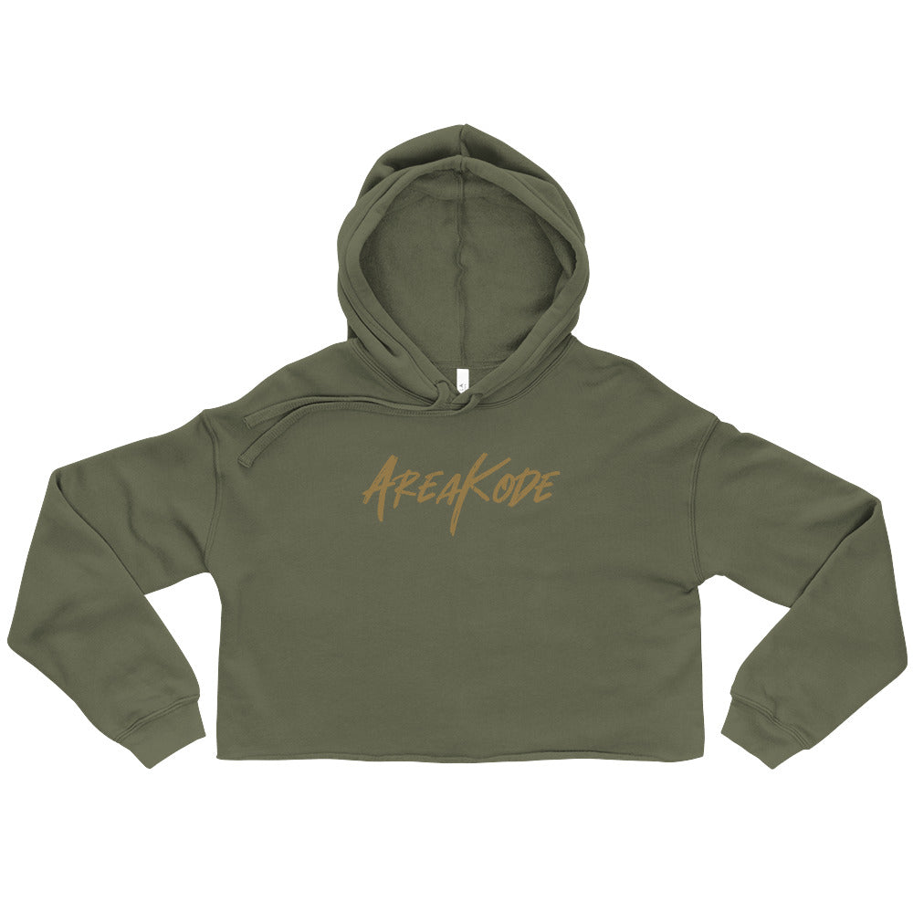 W| AreaKode Crop Hoodie (gold)