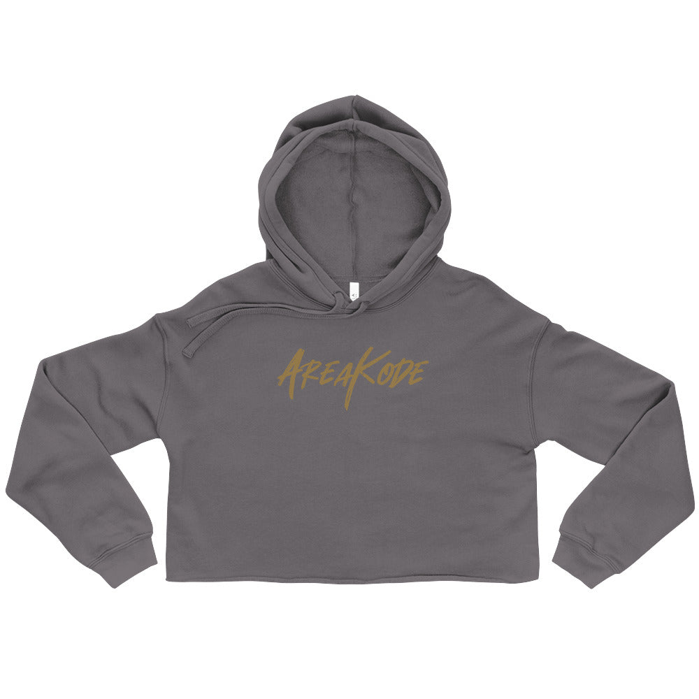 W| AreaKode Crop Hoodie (gold)