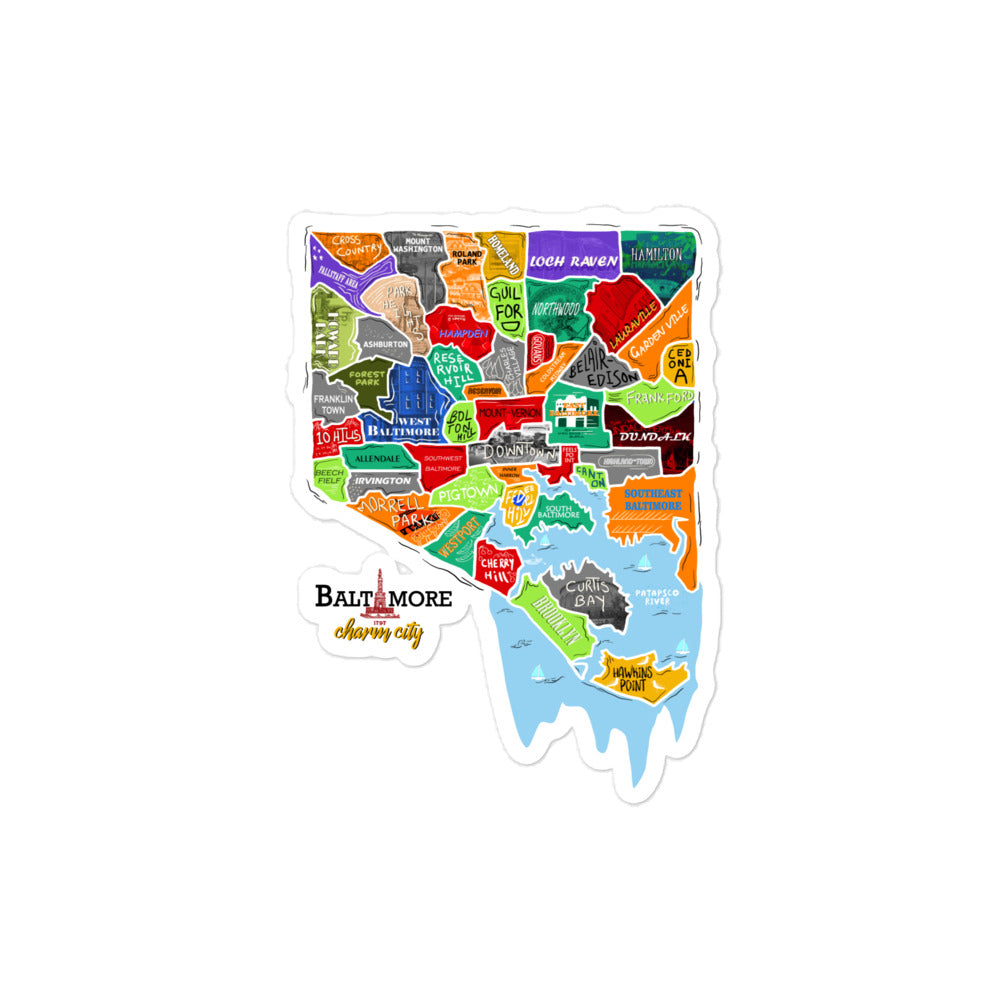 Baltimore map Stickers