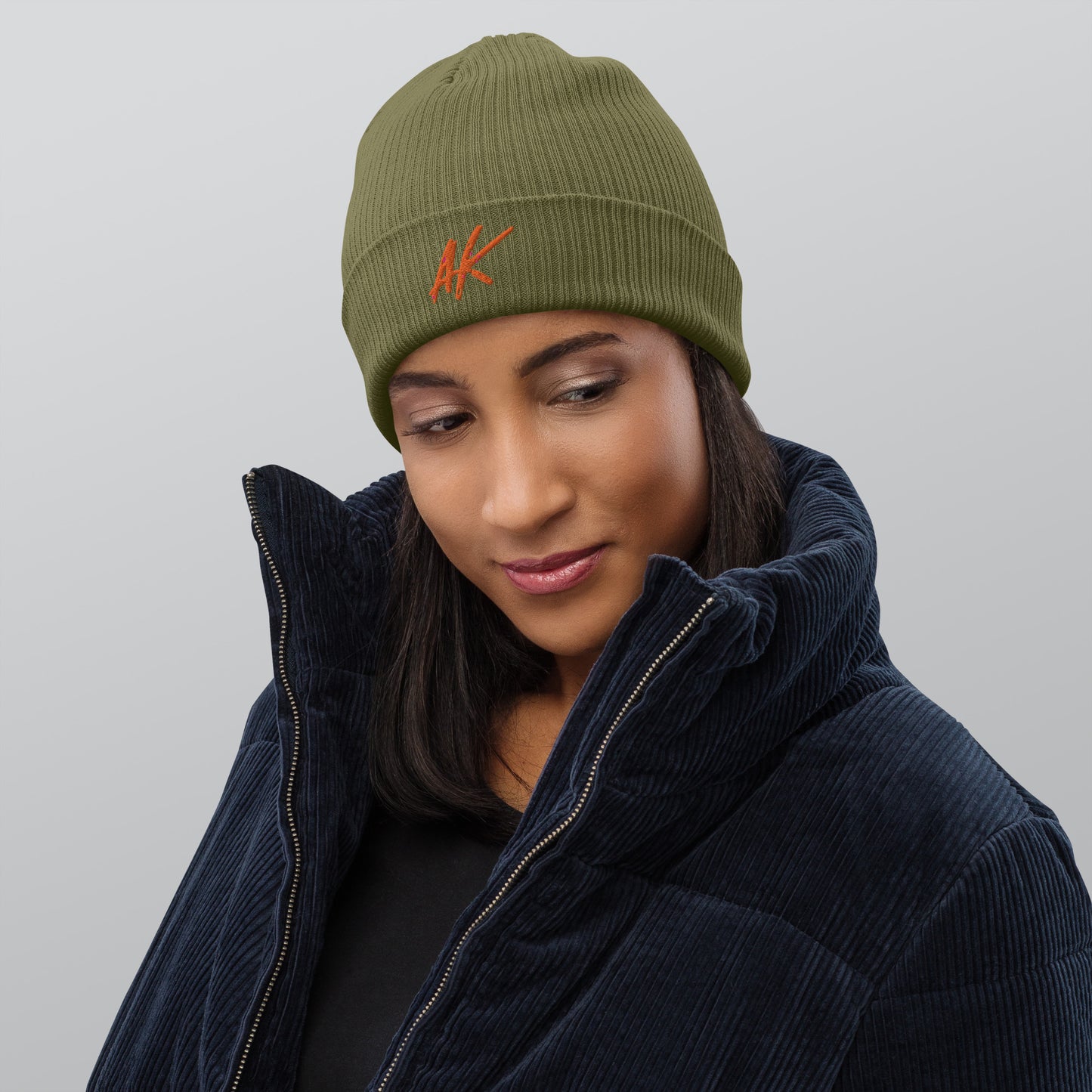 AK ribbed beanie (orange)