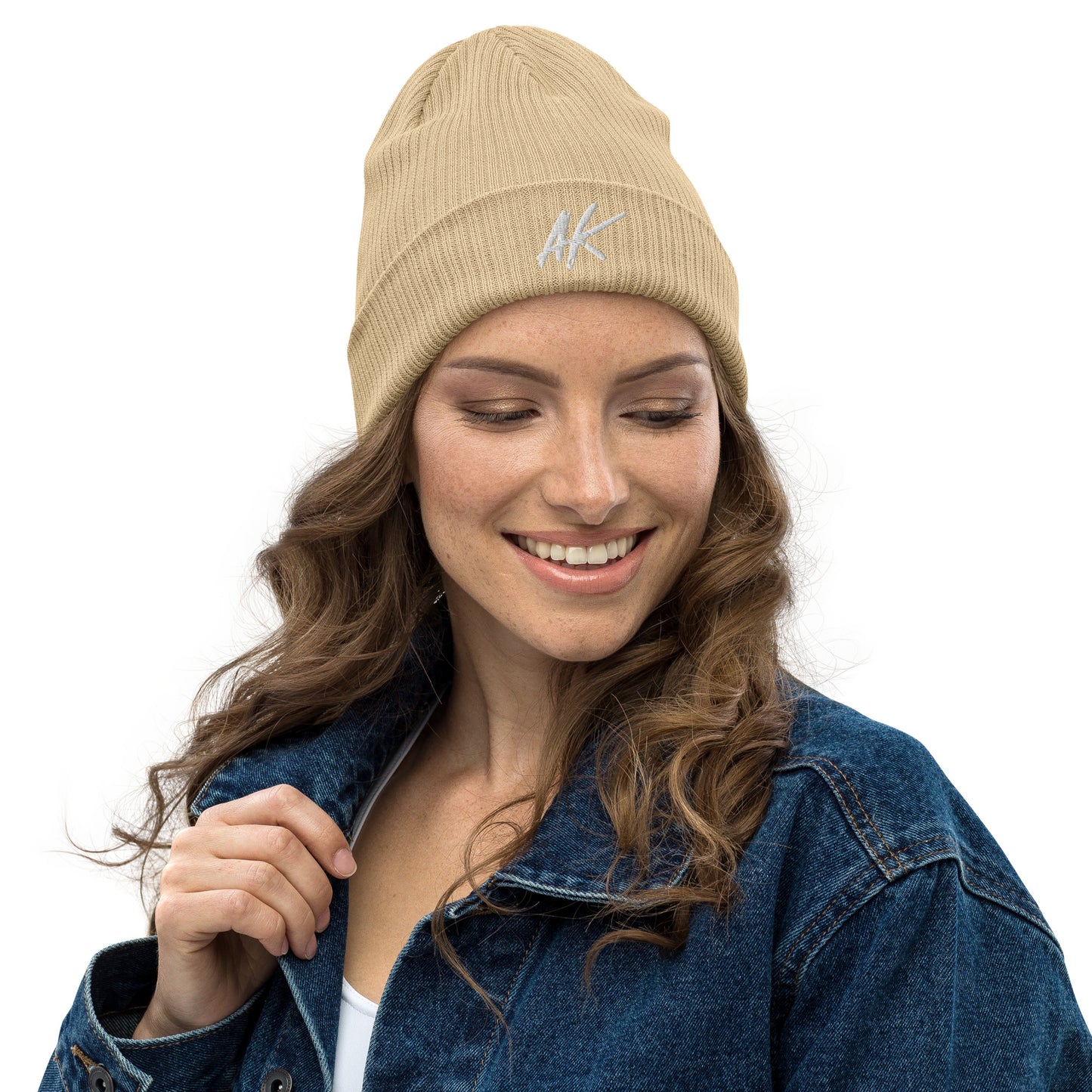 AK ribbed beanie (white)