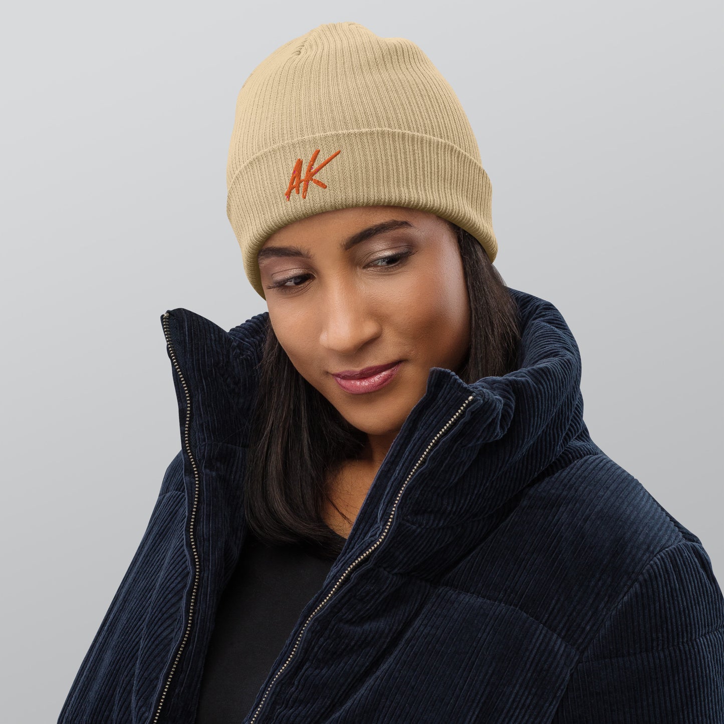 AK ribbed beanie (orange)