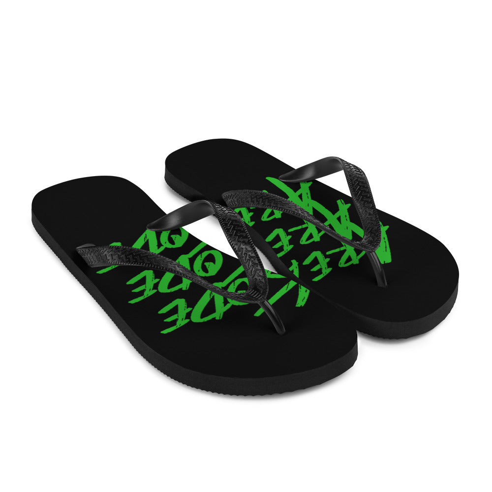 Areakode 3x Flip Flops (green/black)