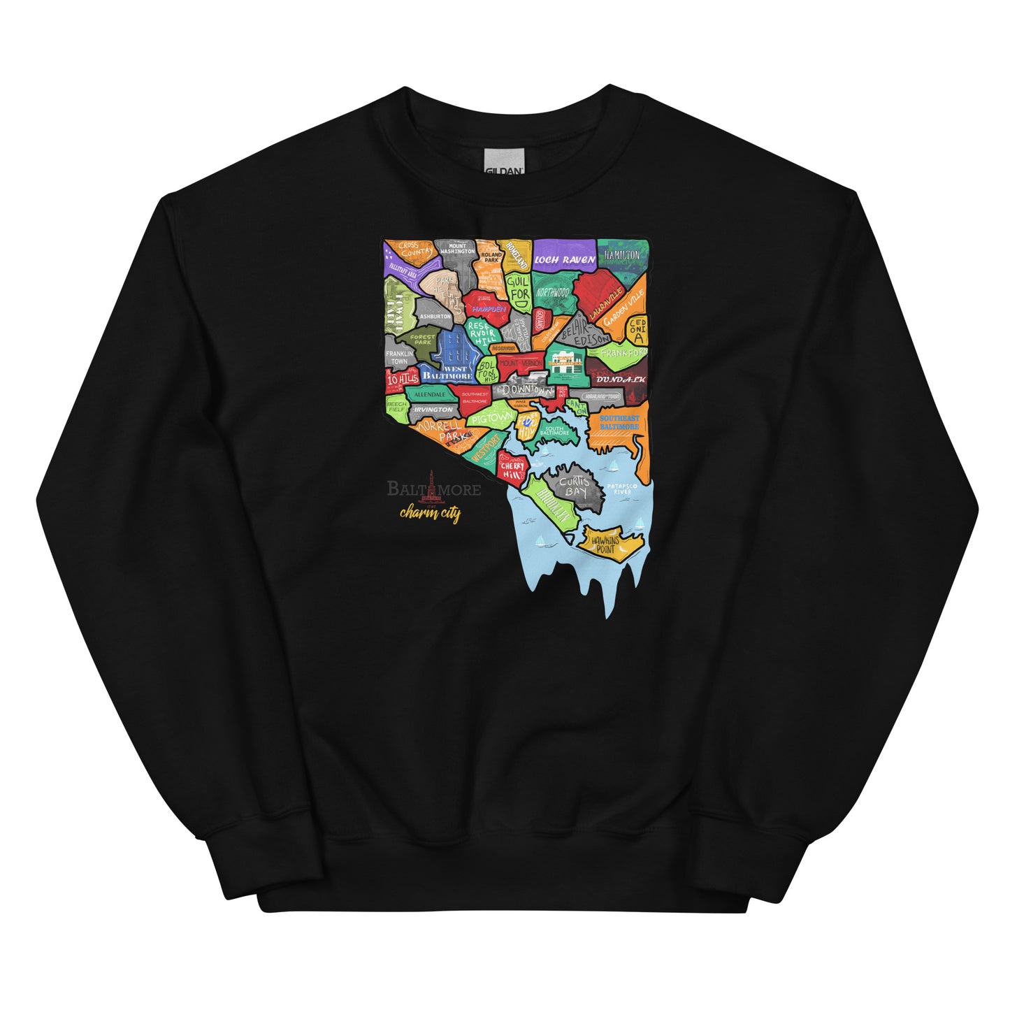 Baltimore map Crewneck (unisex)
