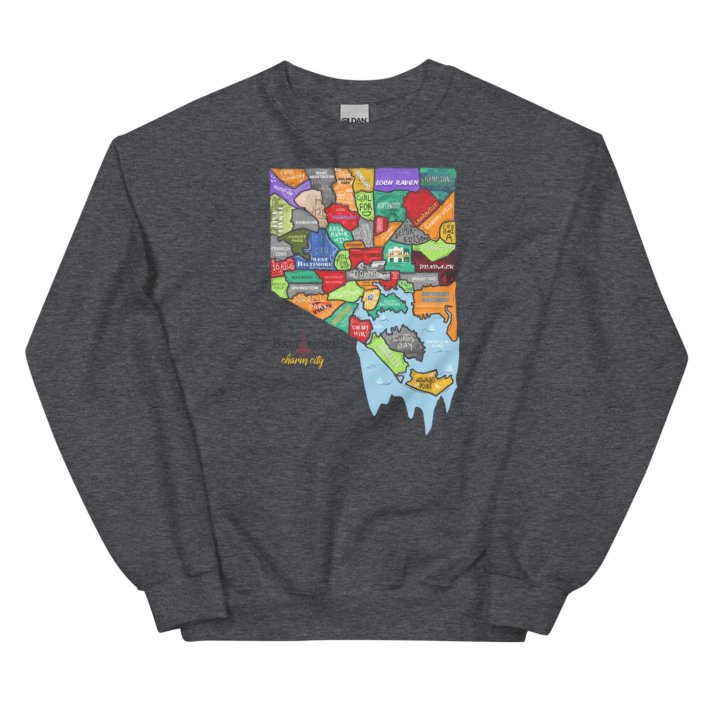Baltimore map Crewneck (unisex)
