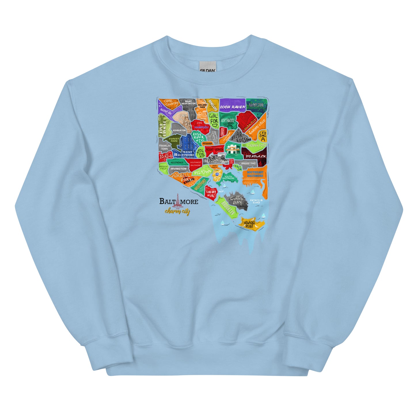 Baltimore map Crewneck (unisex)
