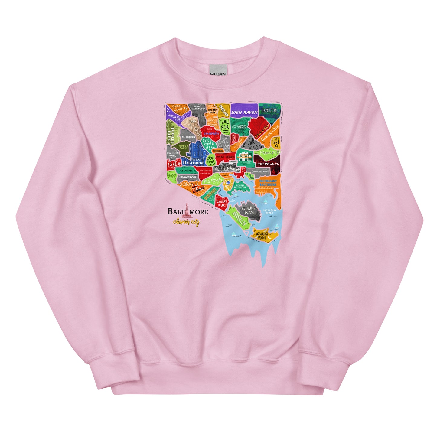 Baltimore map Crewneck (unisex)