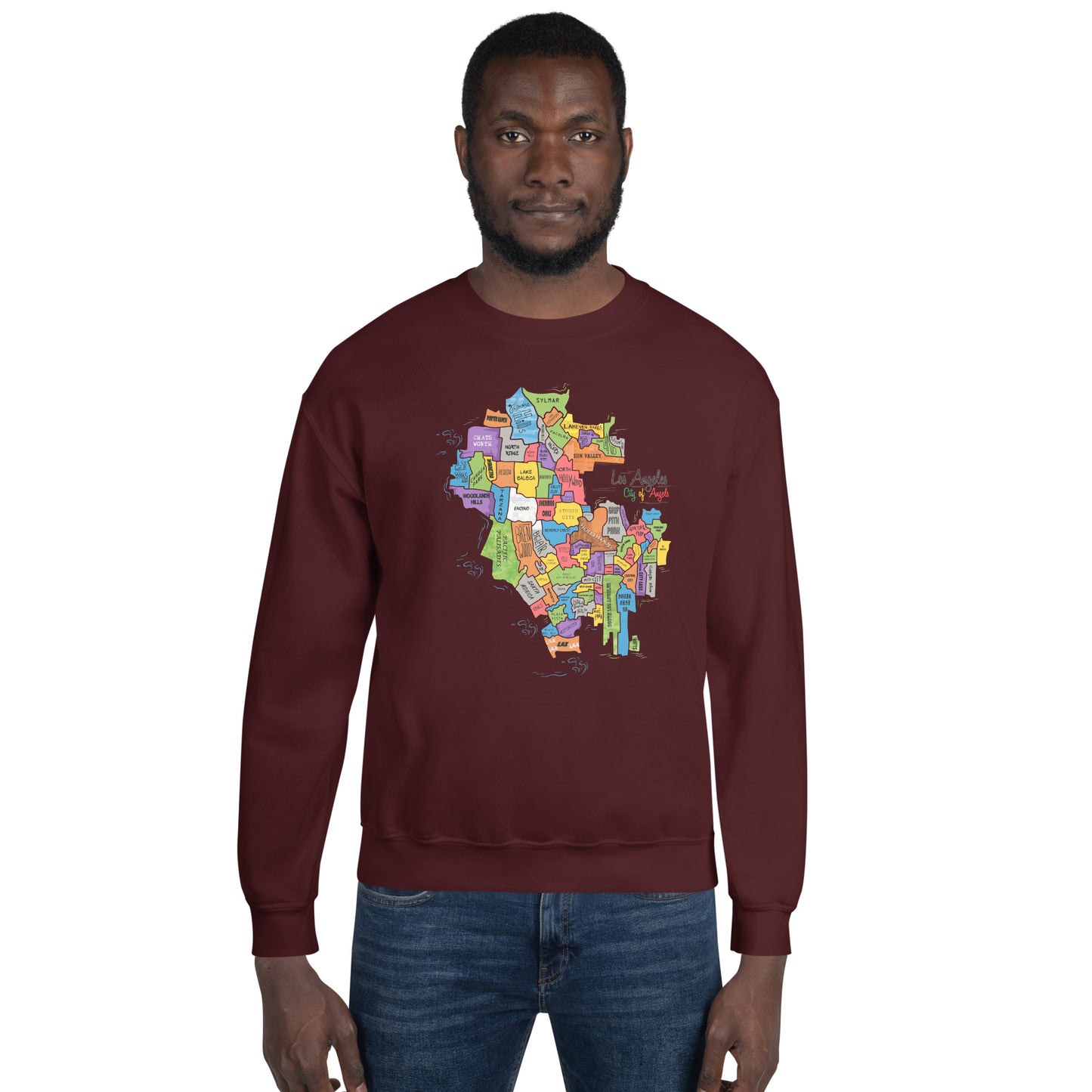 Los Angeles Map Crewneck (unisex)