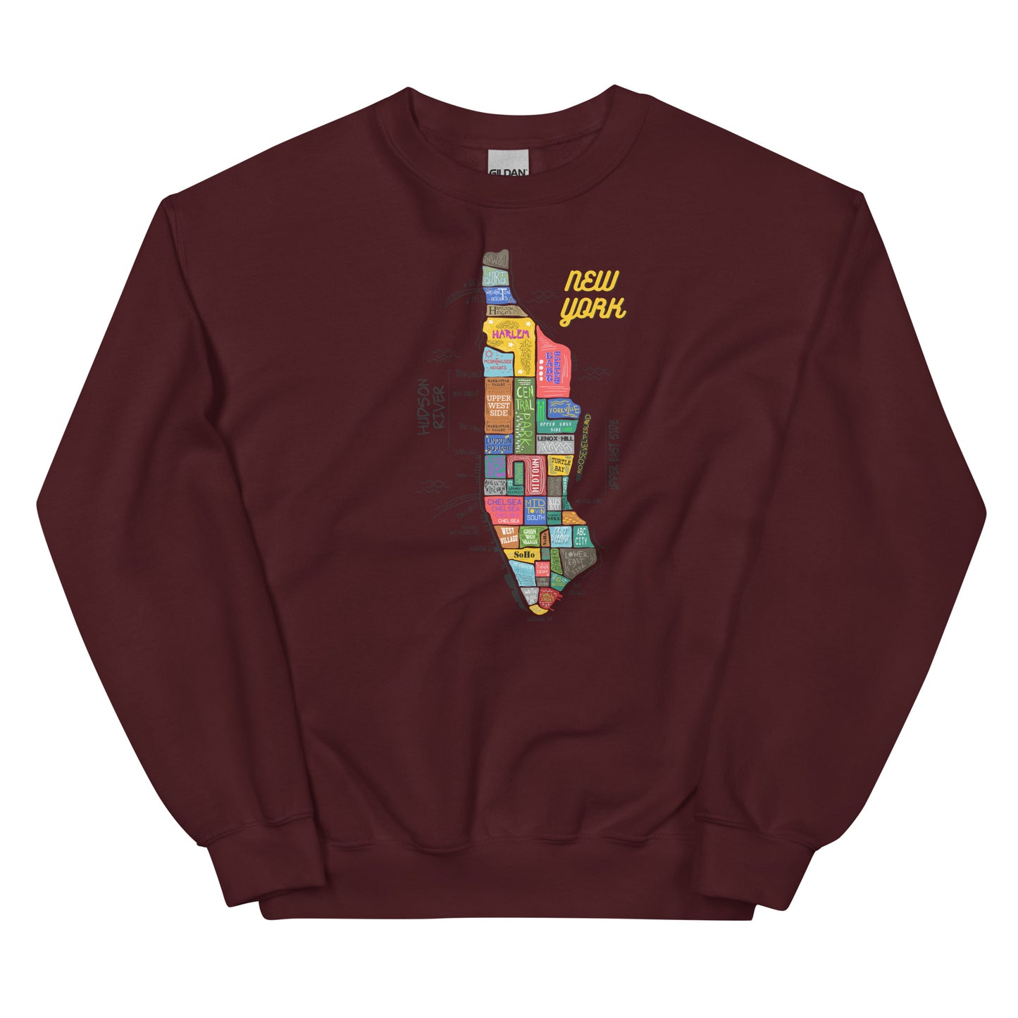NYC map crewneck (unisex)