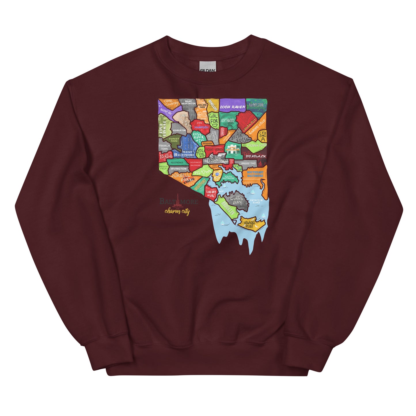 Baltimore map Crewneck (unisex)