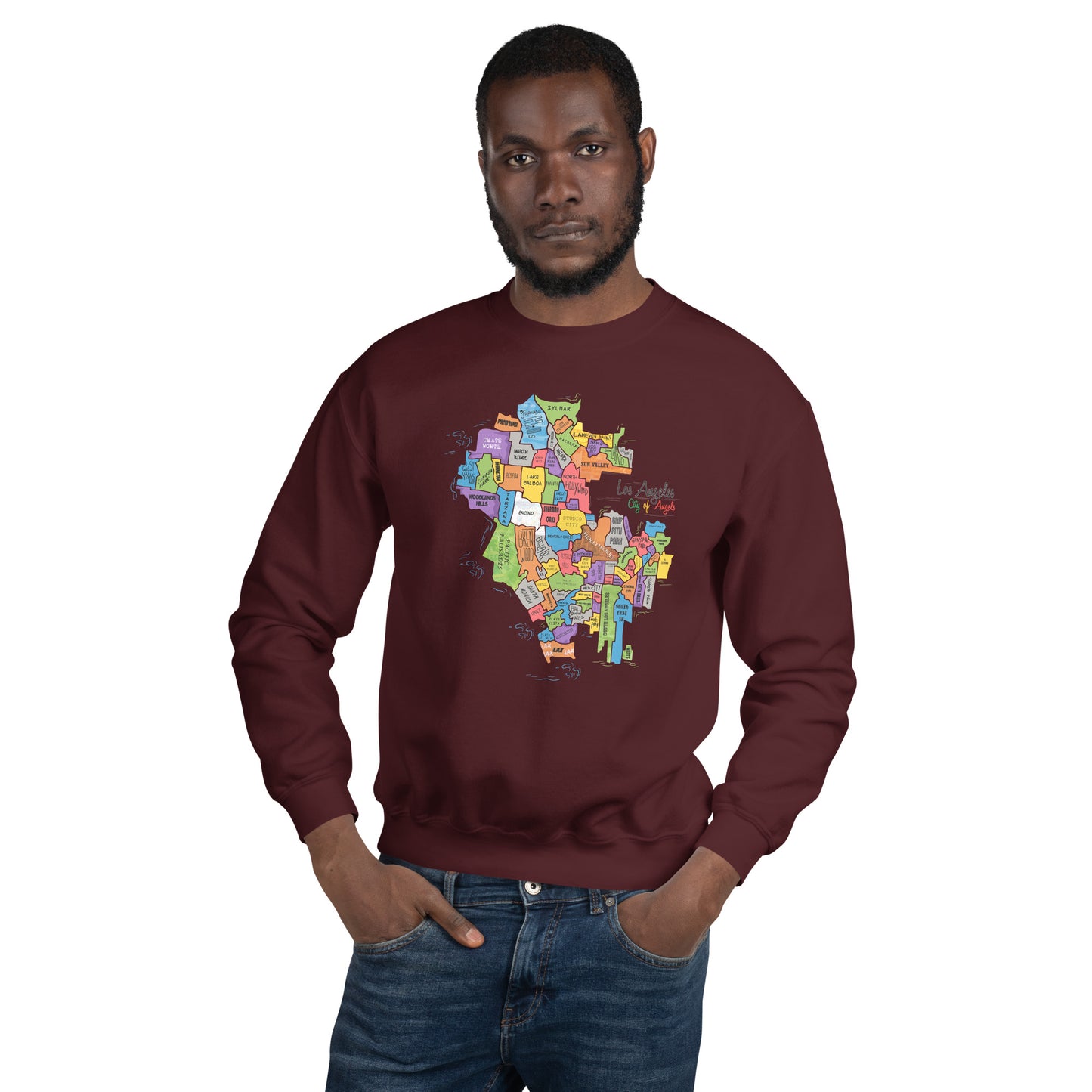 Los Angeles Map Crewneck (unisex)