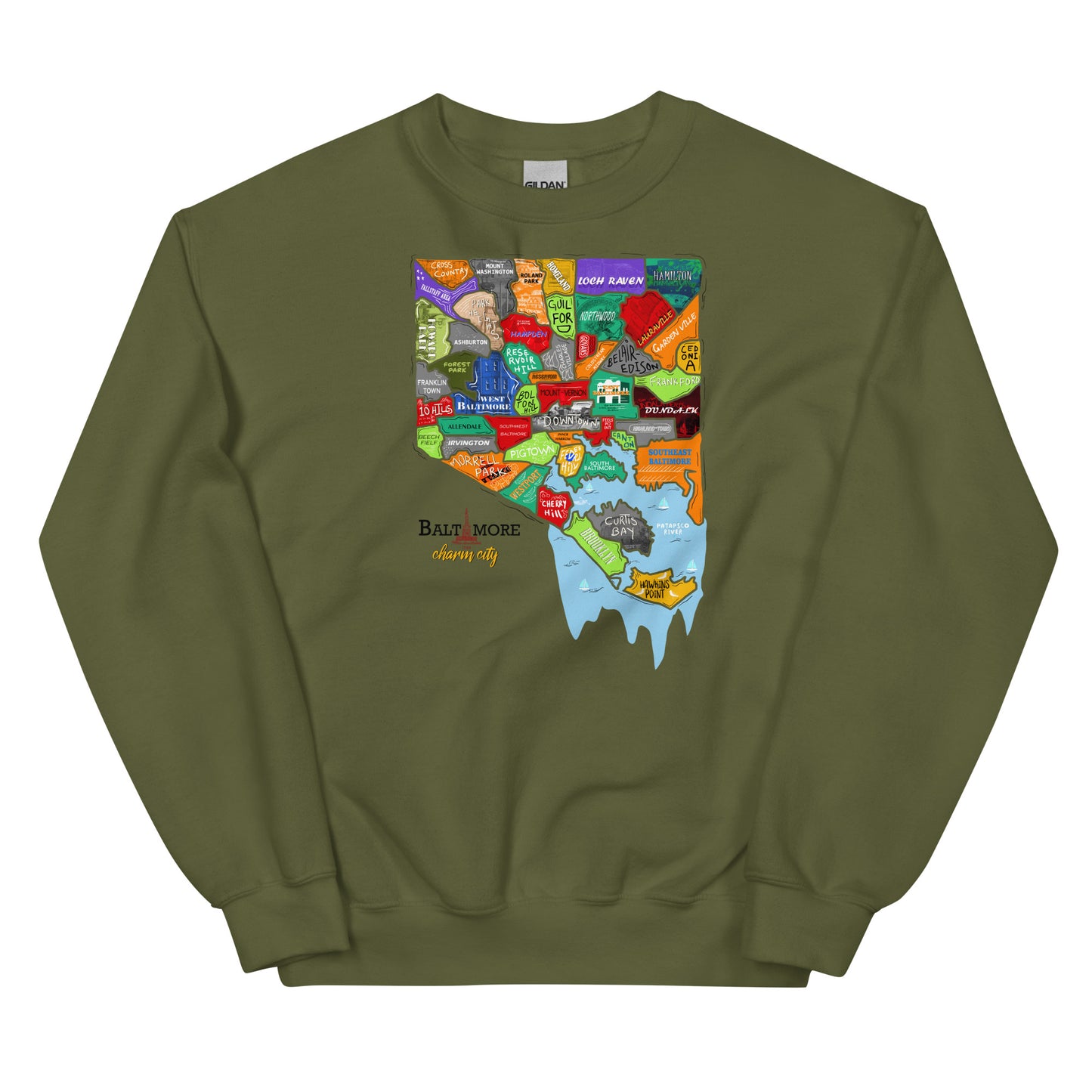 Baltimore map Crewneck (unisex)