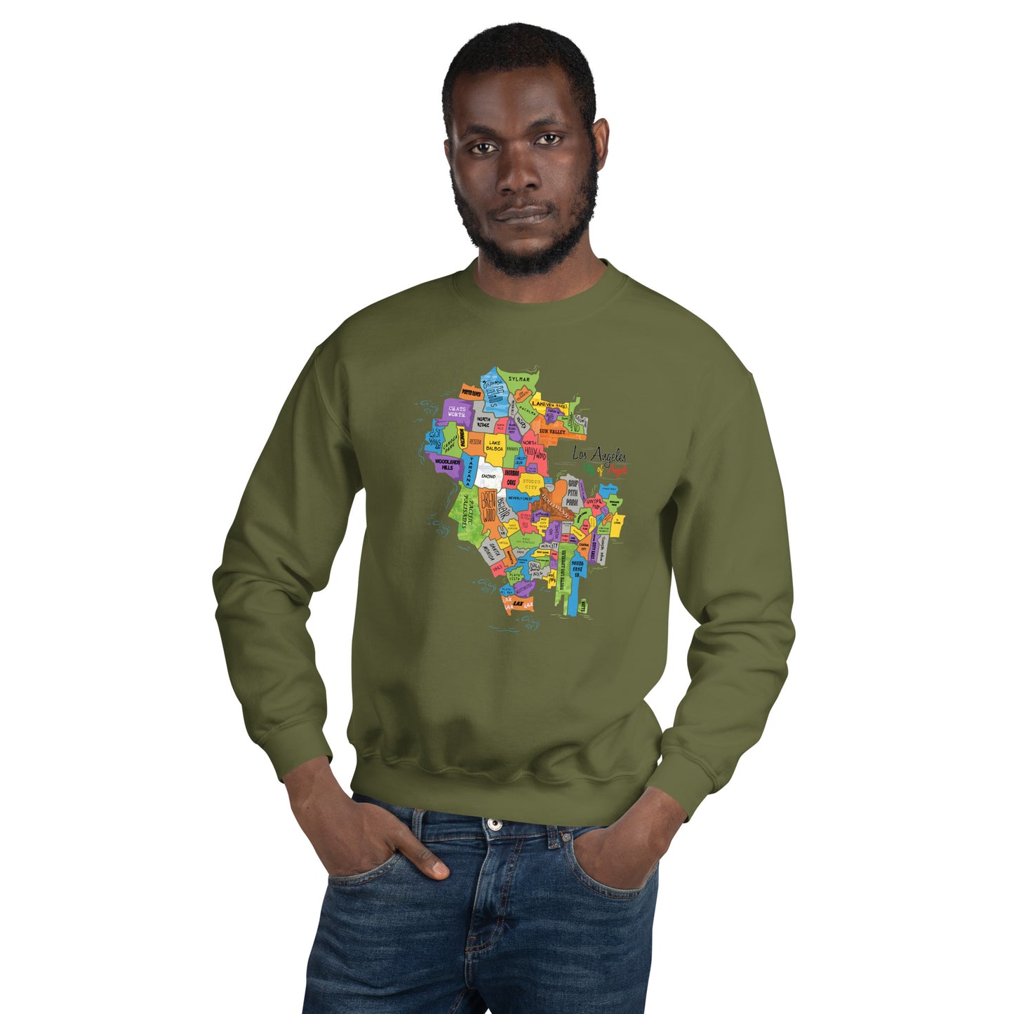 Los Angeles Map Crewneck (unisex)