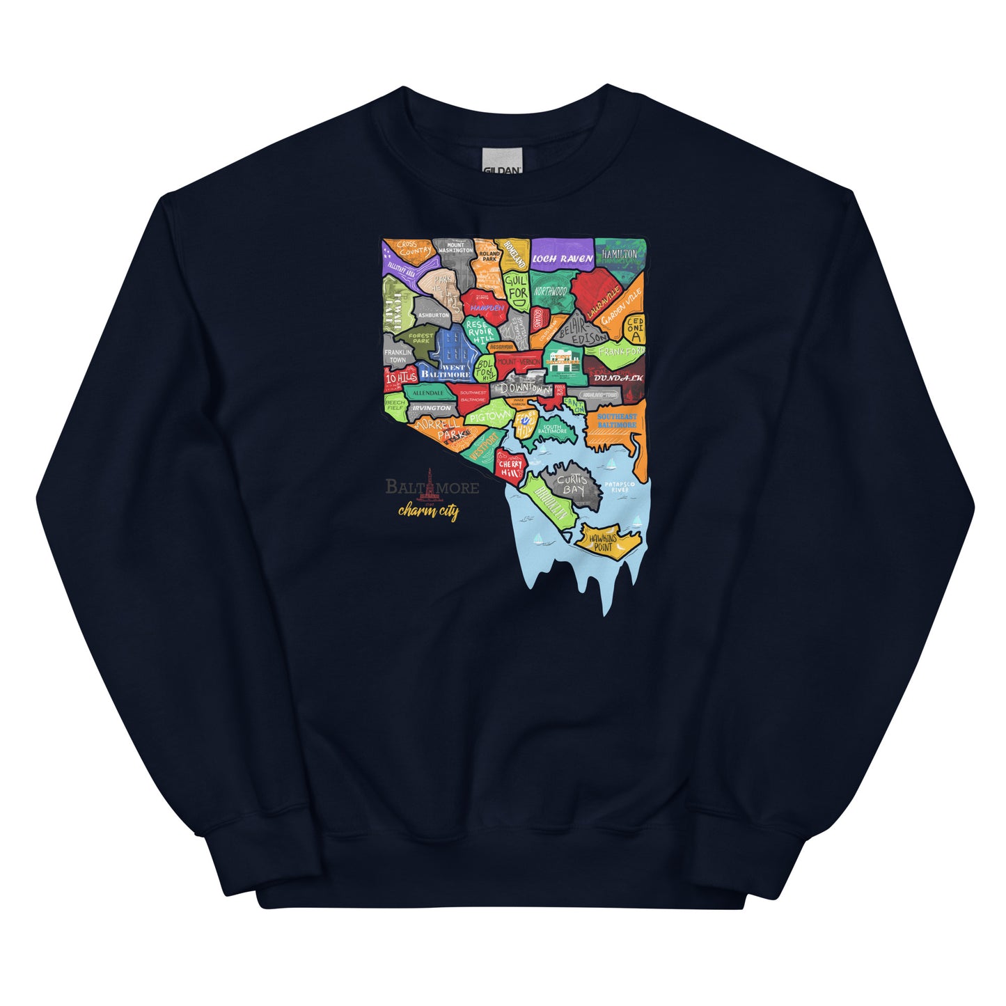 Baltimore map Crewneck (unisex)