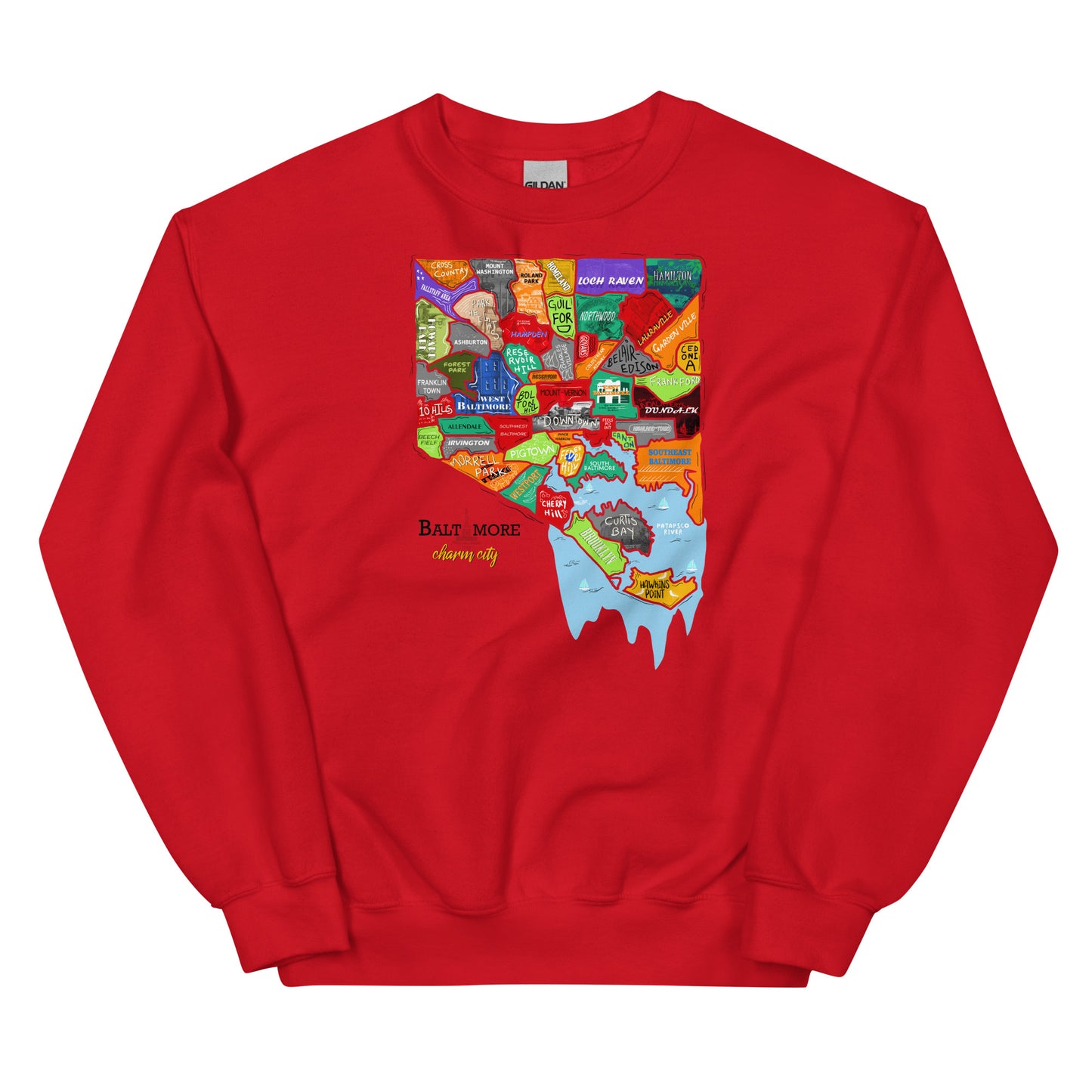 Baltimore map Crewneck (unisex)