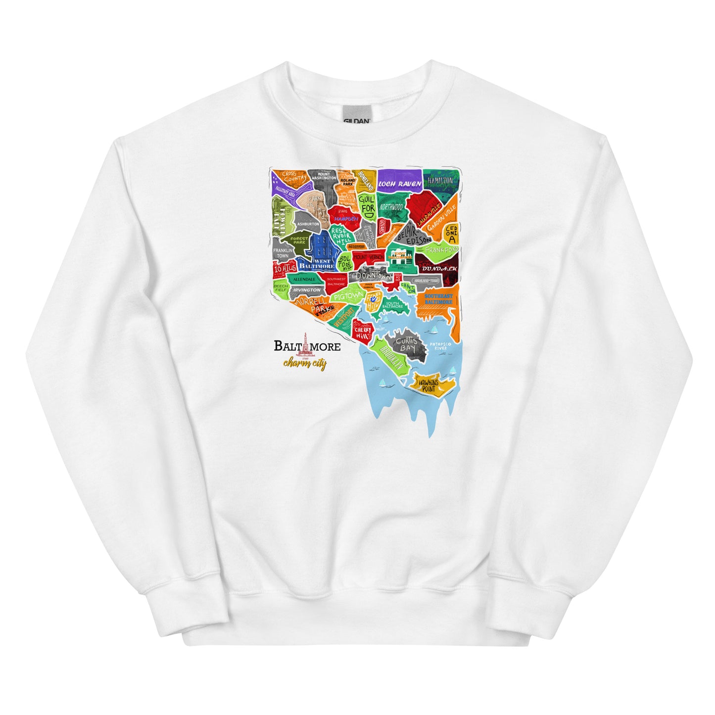 Baltimore map Crewneck (unisex)