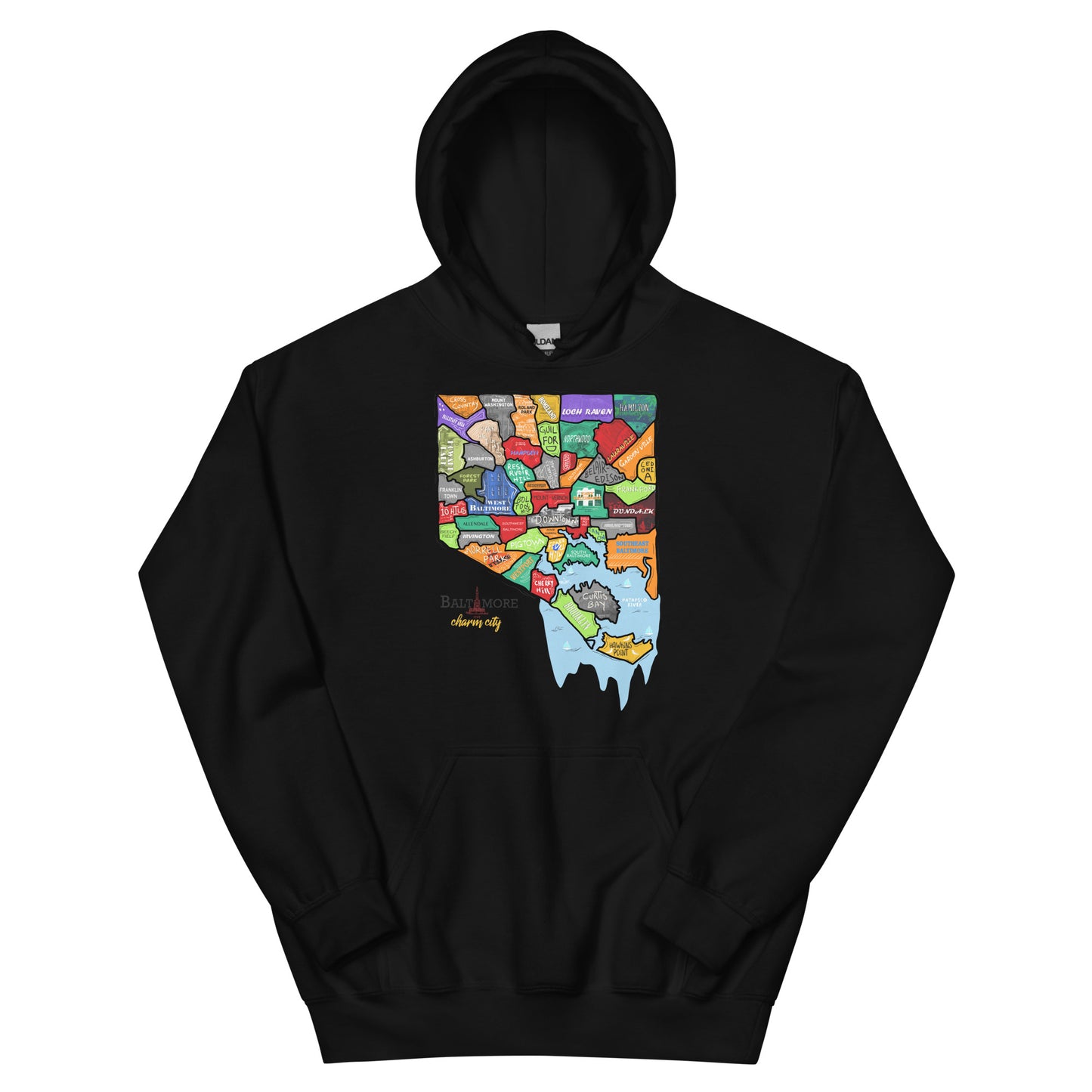 Baltimore map Hoodie (unisex)