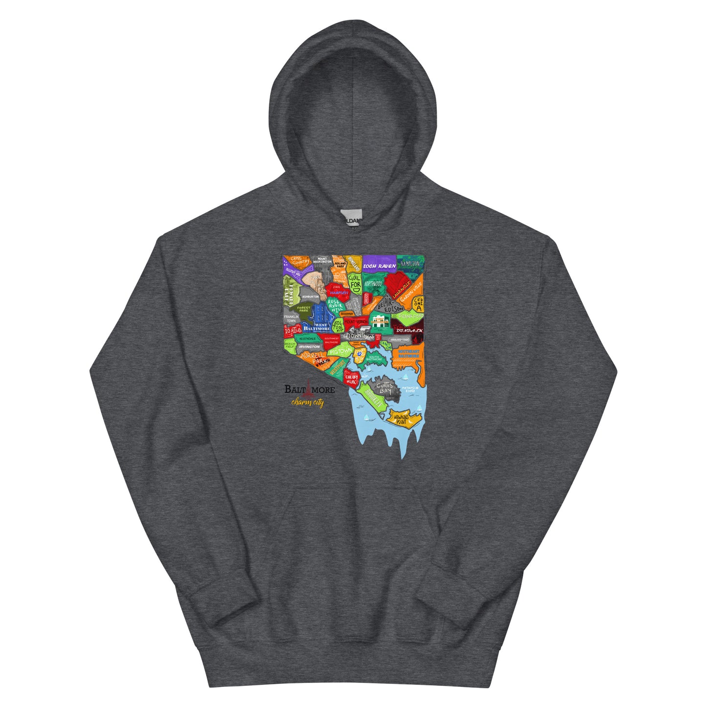 Baltimore map Hoodie (unisex)