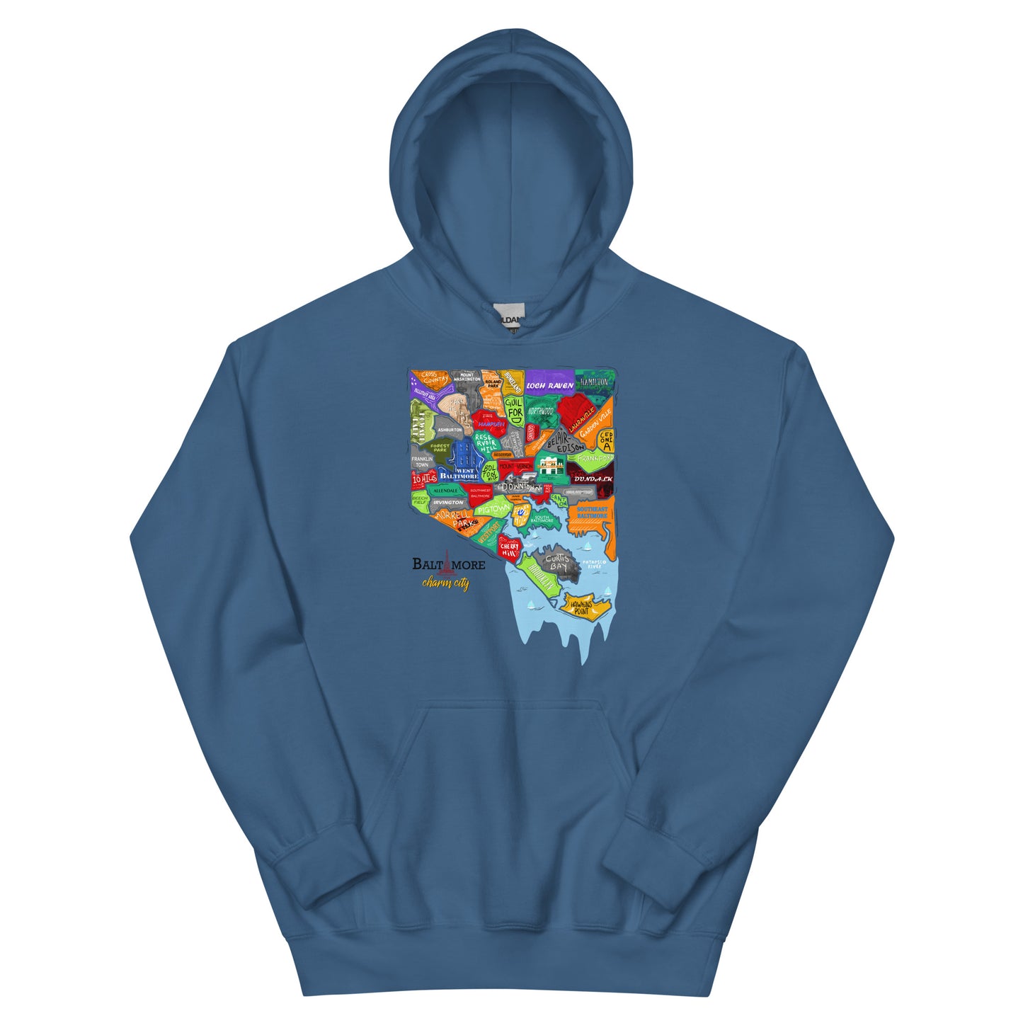 Baltimore map Hoodie (unisex)