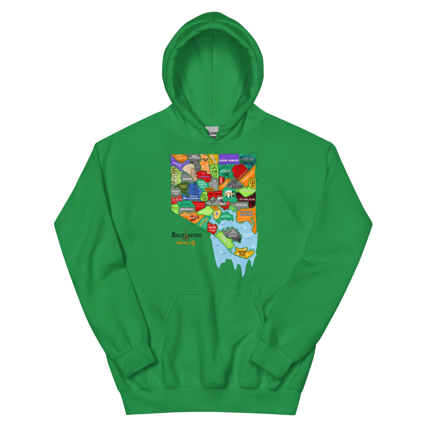 Baltimore map Hoodie (unisex)