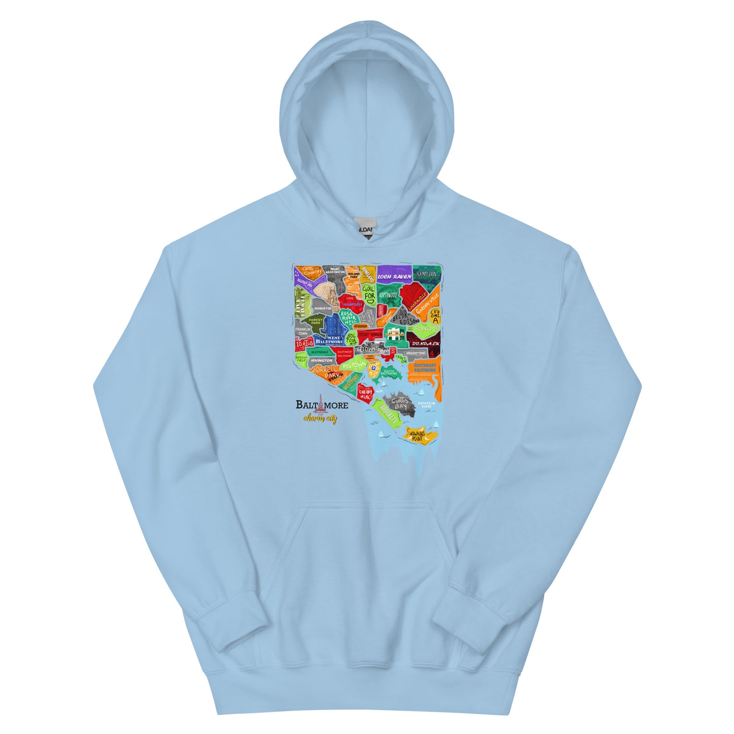 Baltimore map Hoodie (unisex)