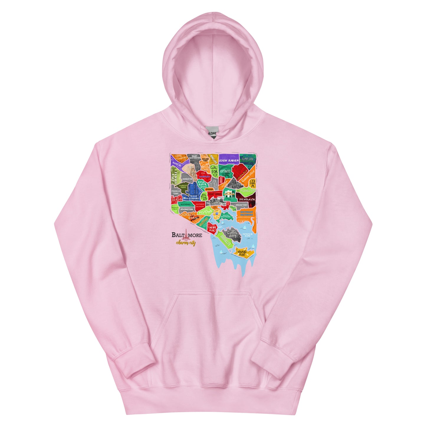 Baltimore map Hoodie (unisex)