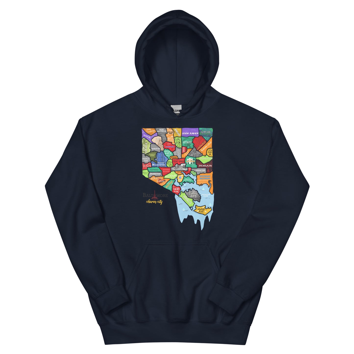 Baltimore map Hoodie (unisex)
