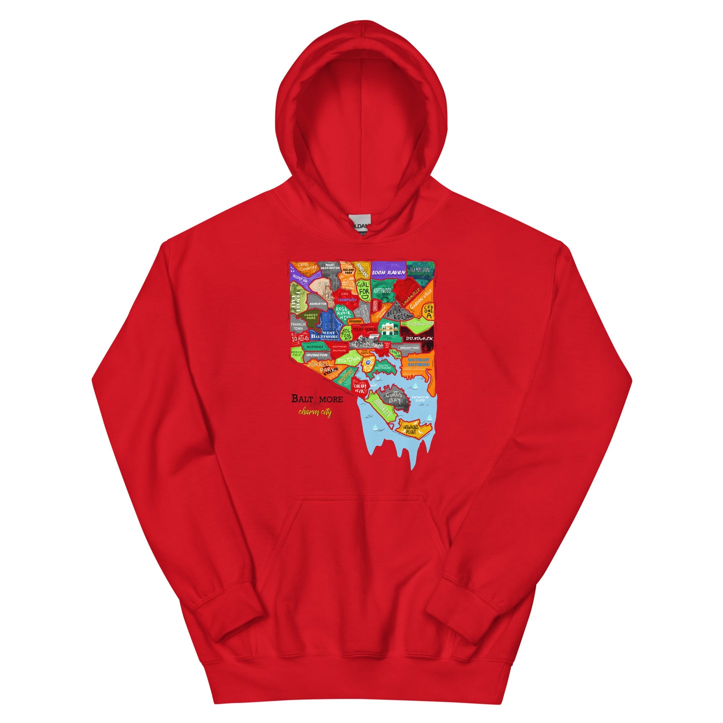 Baltimore map Hoodie (unisex)