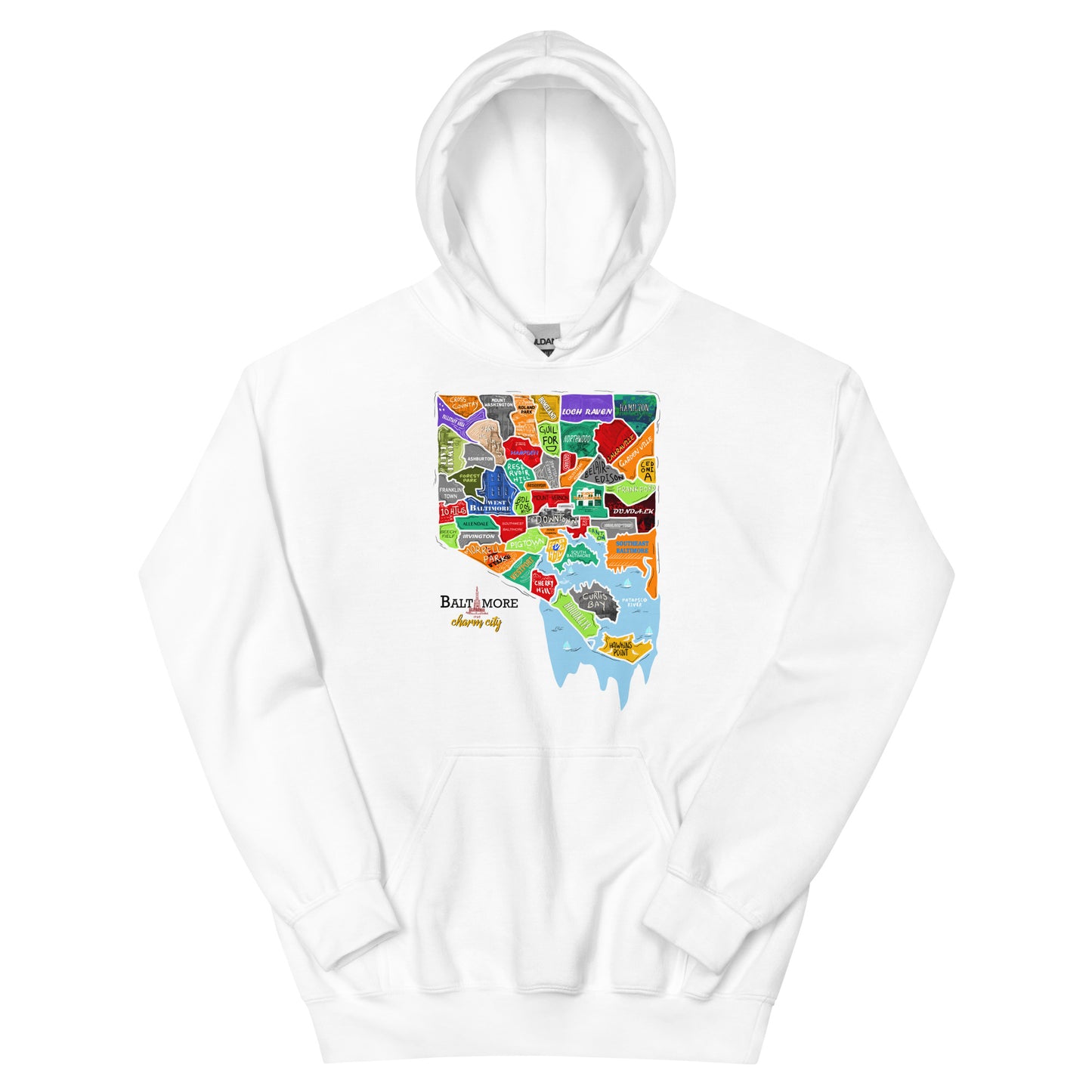 Baltimore map Hoodie (unisex)
