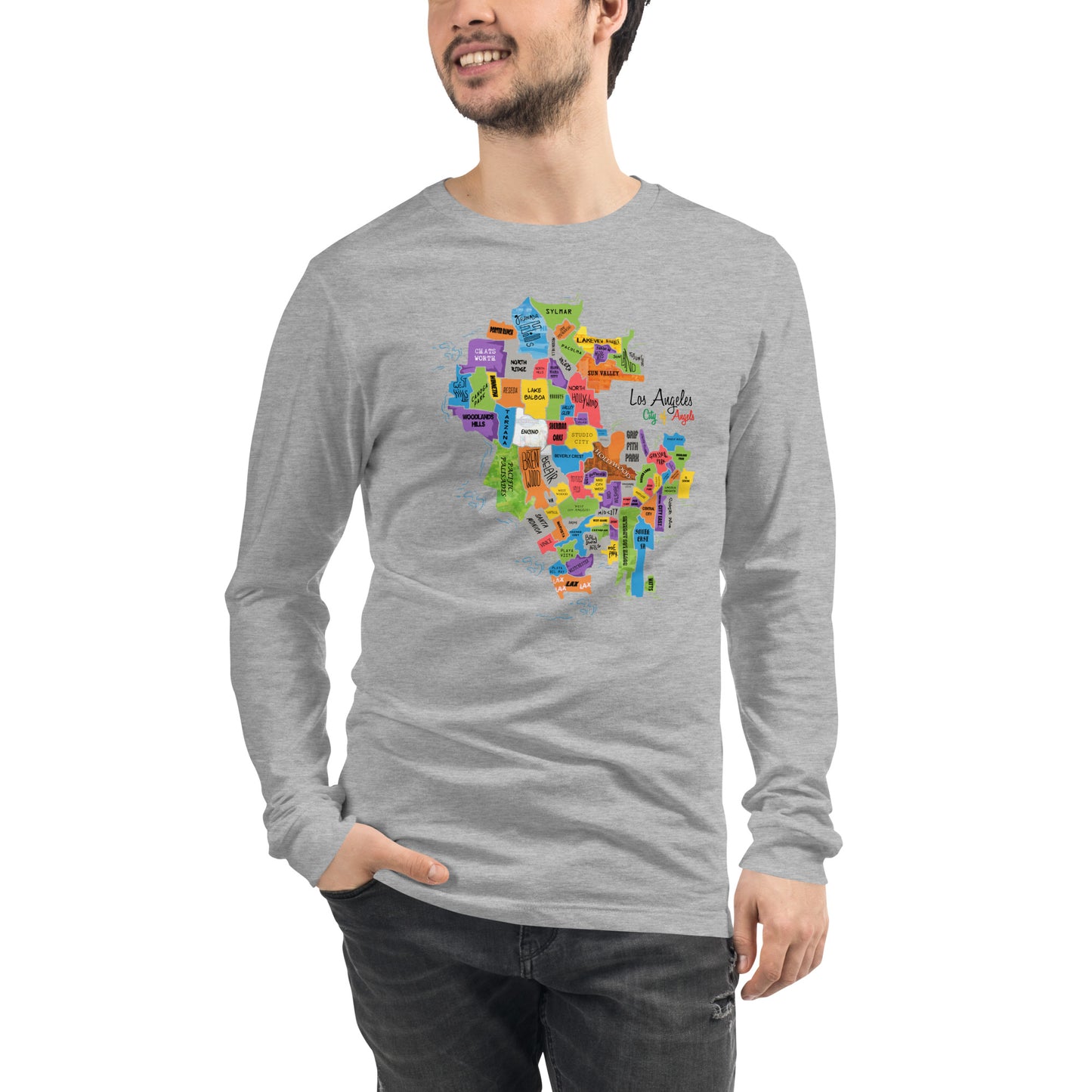 Los Angeles Map Long Sleeve Tee (unisex)