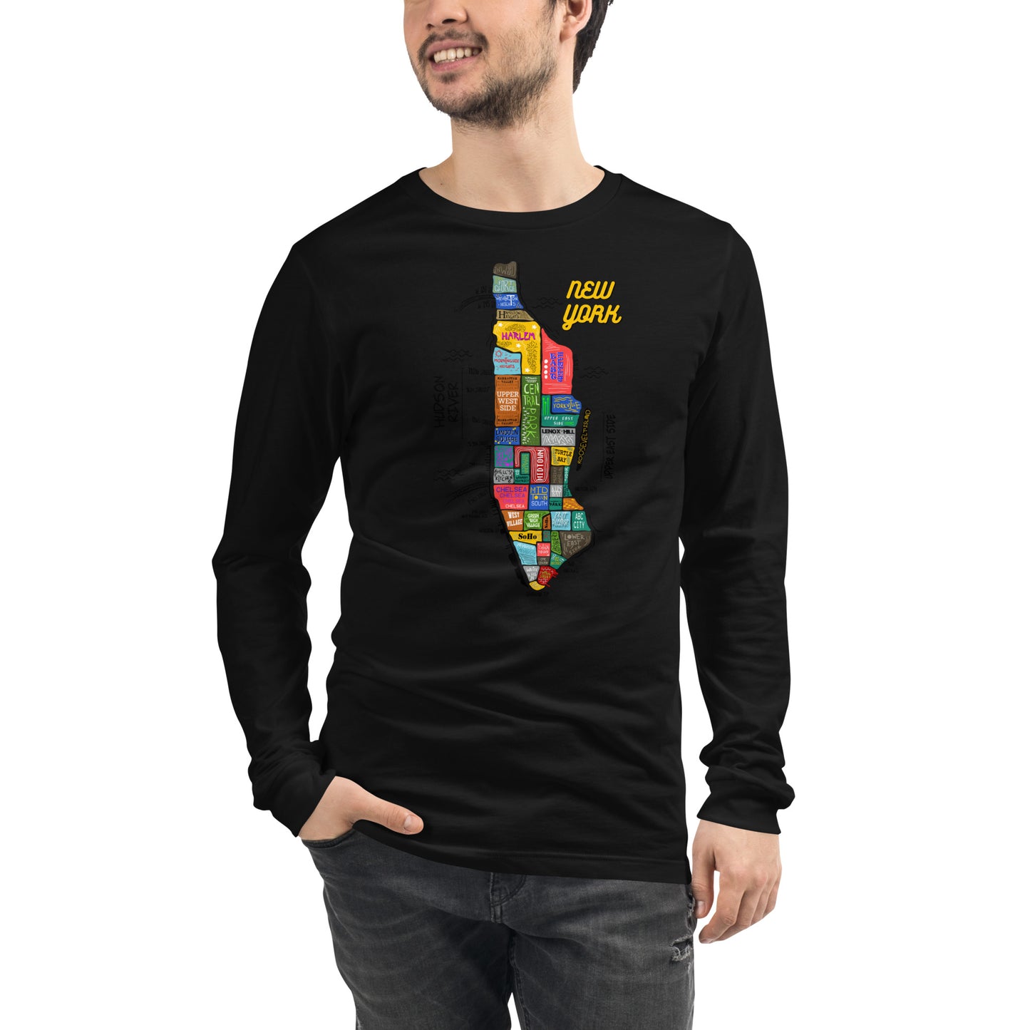 NYC map Long Sleeve Tee (unisex)