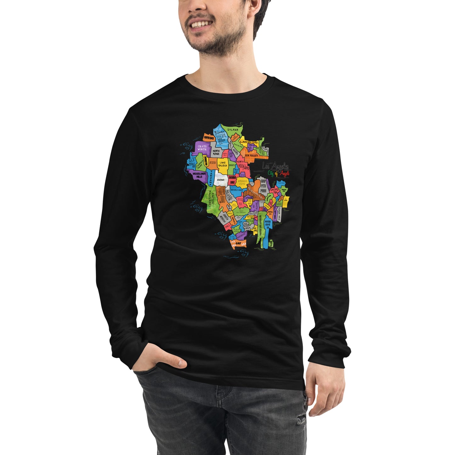 Los Angeles Map Long Sleeve Tee (unisex)
