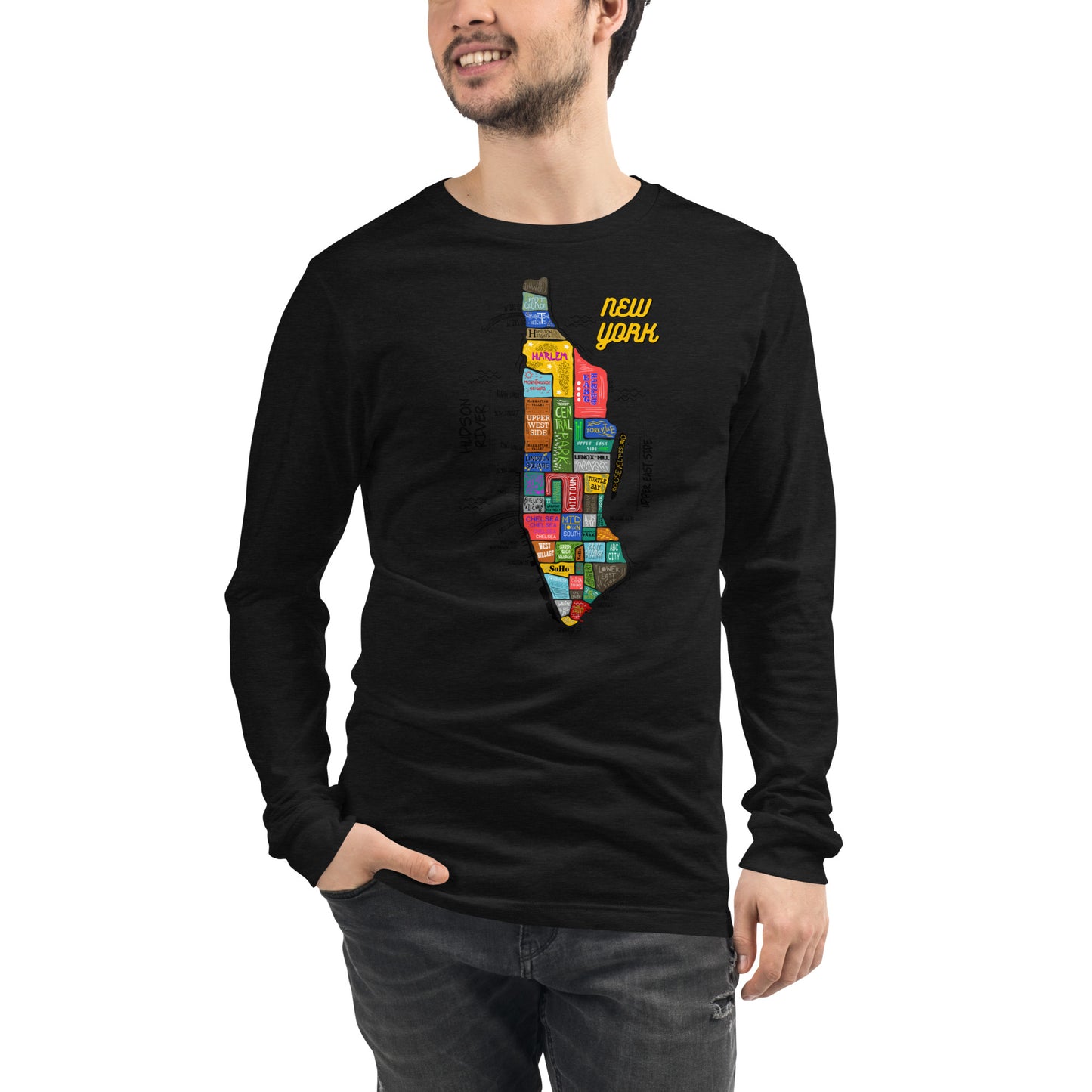 NYC map Long Sleeve Tee (unisex)