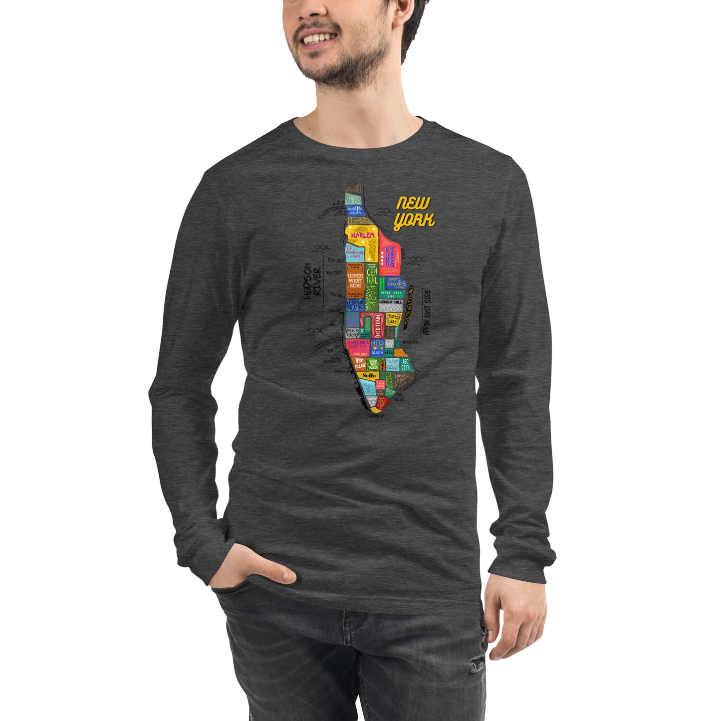 NYC map Long Sleeve Tee (unisex)