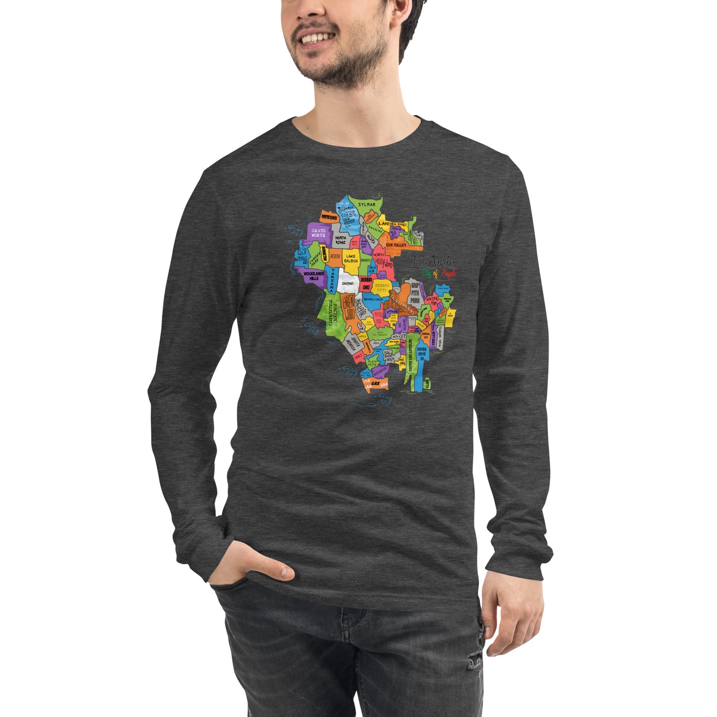 Los Angeles Map Long Sleeve Tee (unisex)