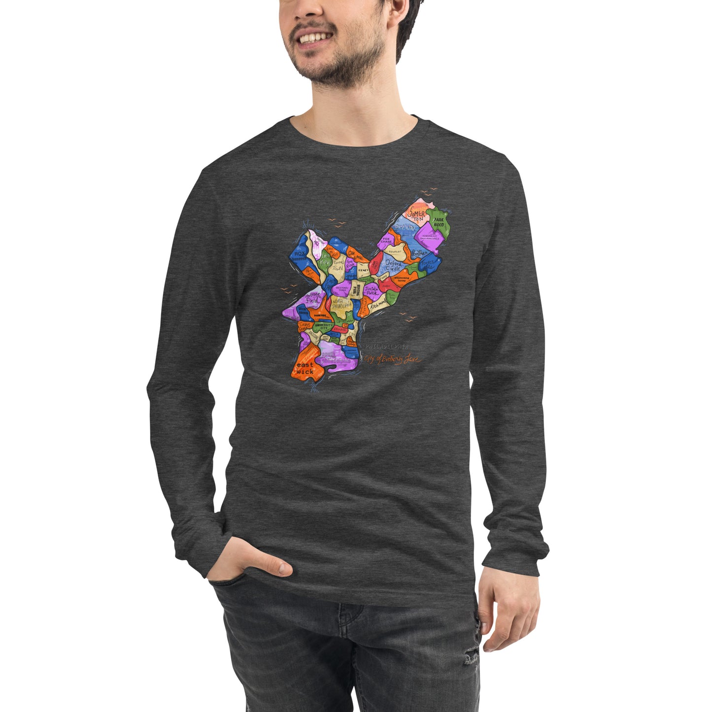 Philly Map Long Sleeve Tee (unisex)