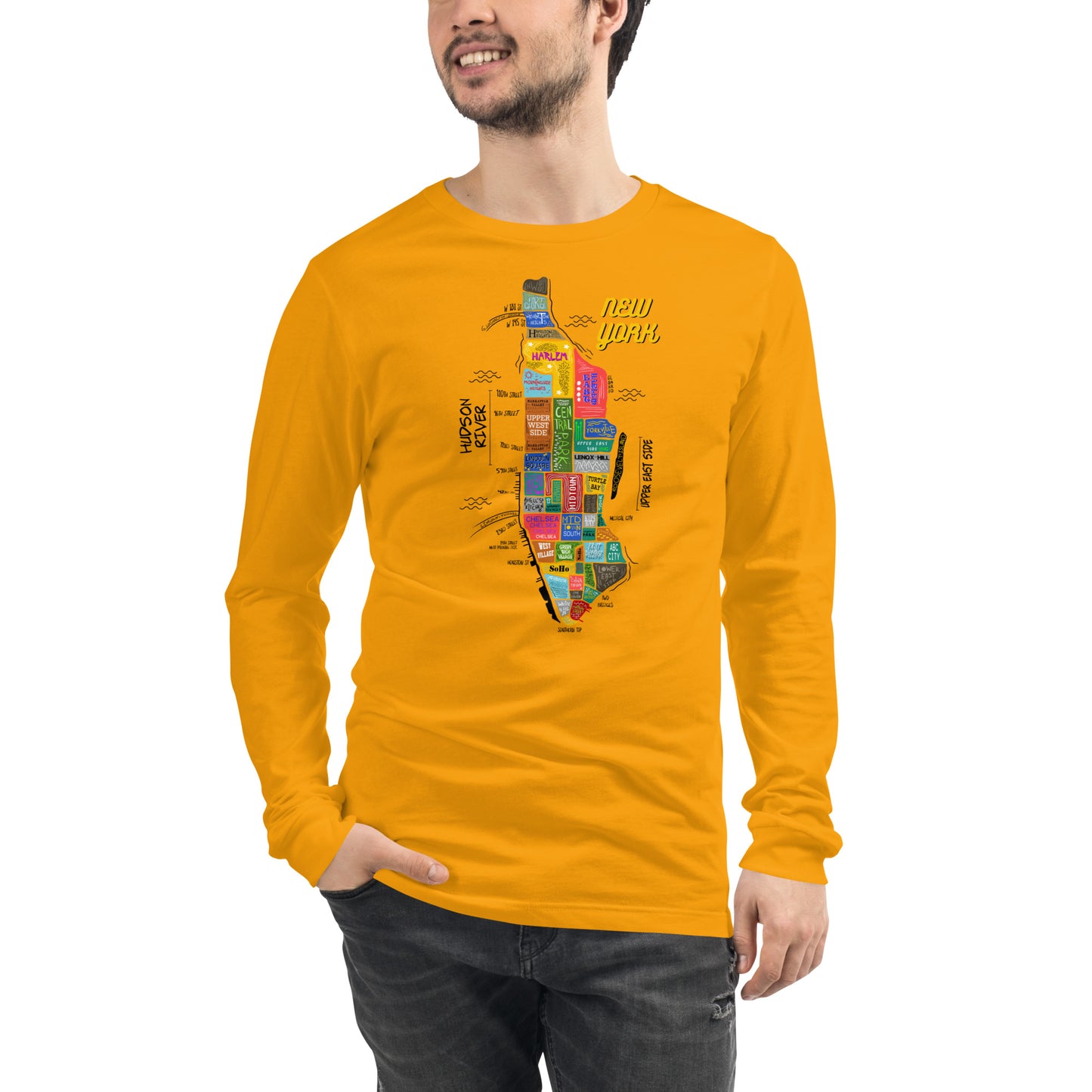 NYC map Long Sleeve Tee (unisex)