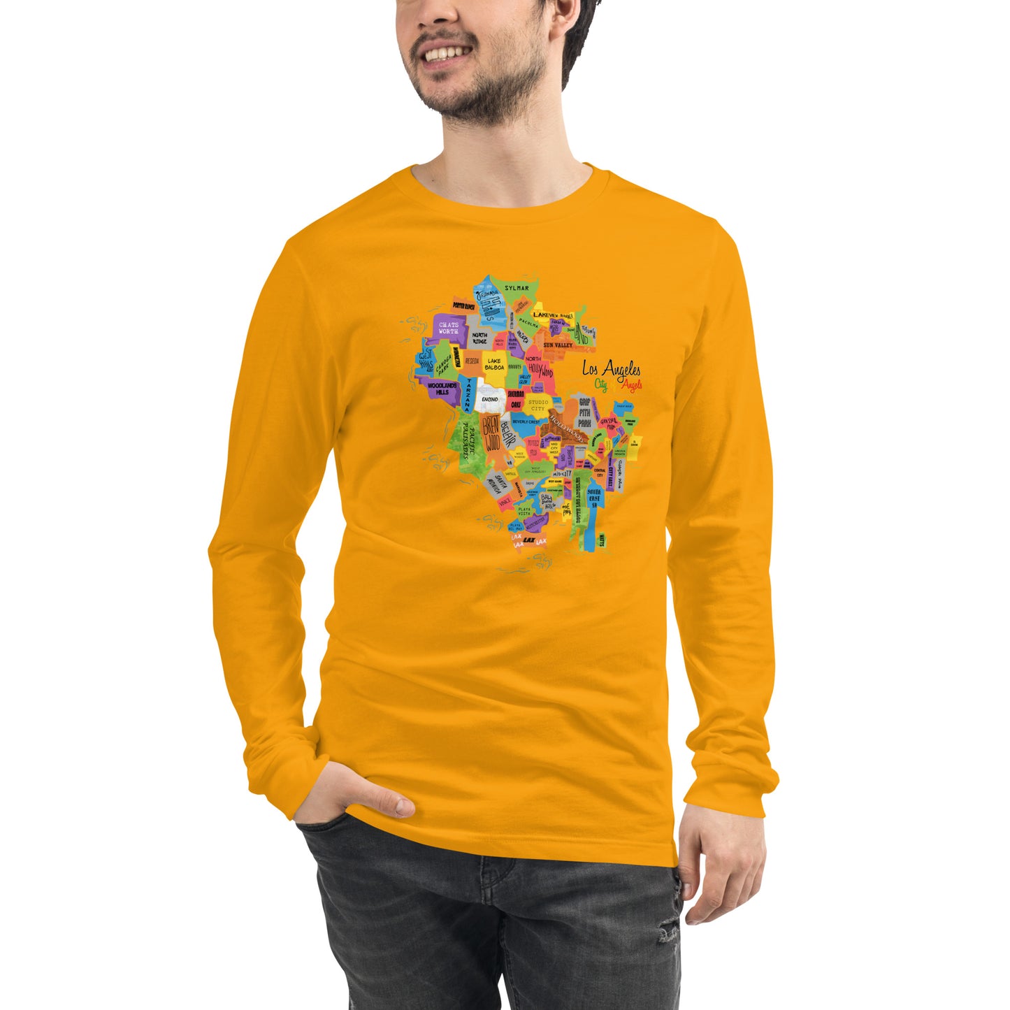Los Angeles Map Long Sleeve Tee (unisex)