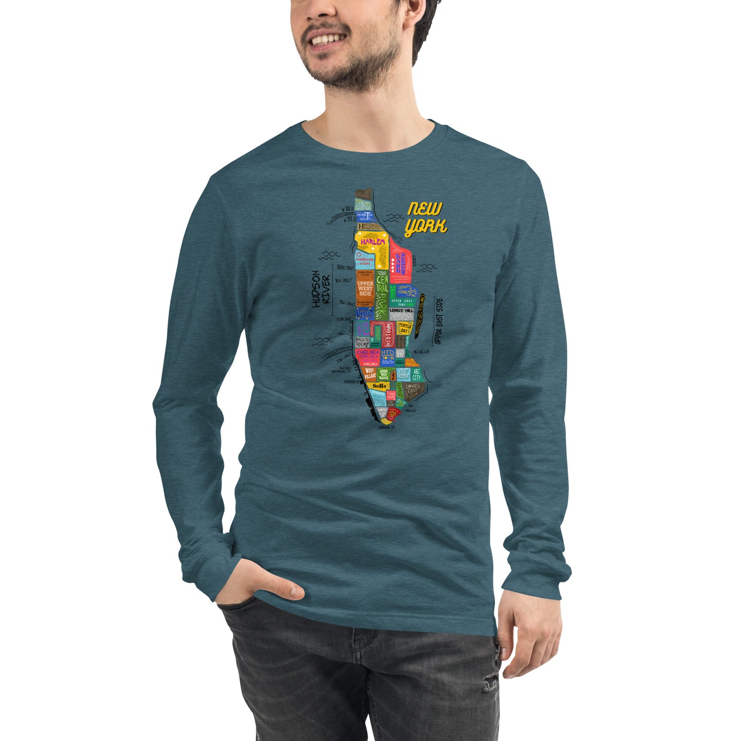 NYC map Long Sleeve Tee (unisex)