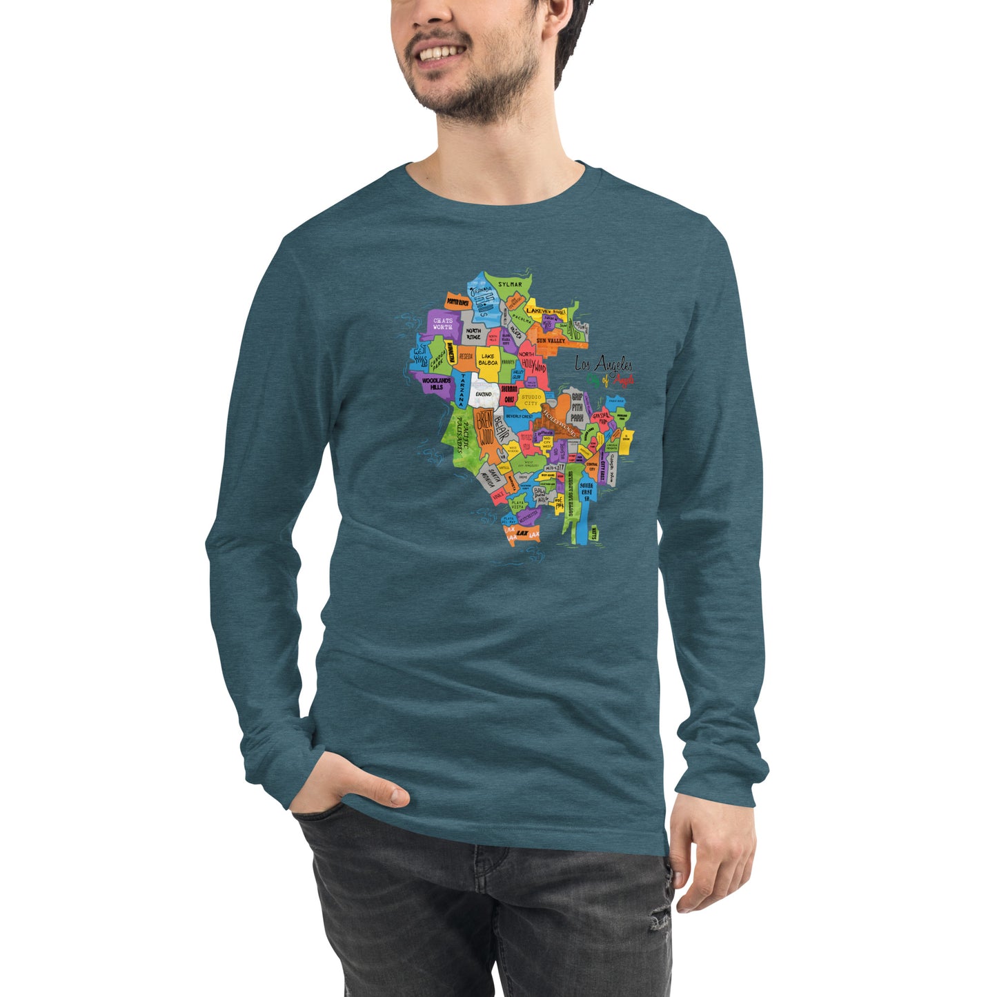 Los Angeles Map Long Sleeve Tee (unisex)