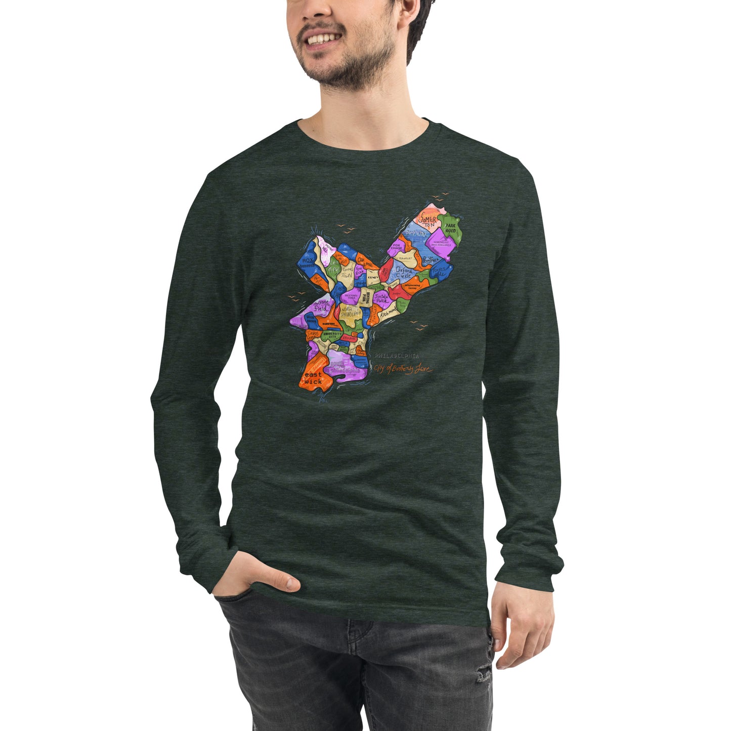 Philly Map Long Sleeve Tee (unisex)