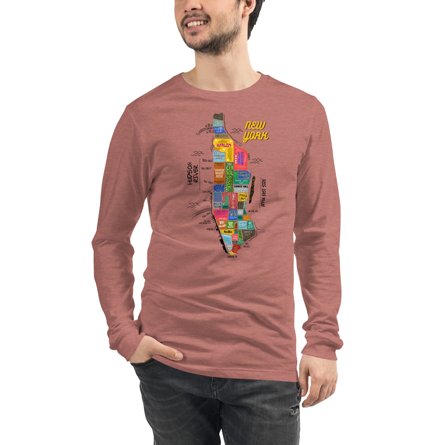 NYC map Long Sleeve Tee (unisex)