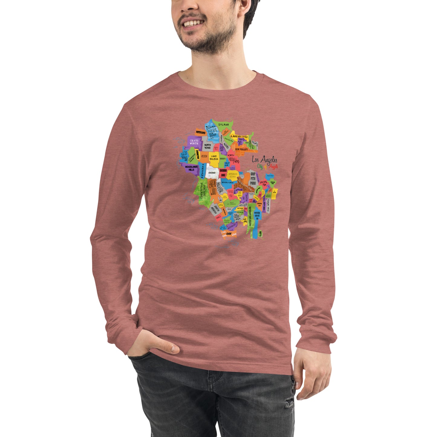 Los Angeles Map Long Sleeve Tee (unisex)