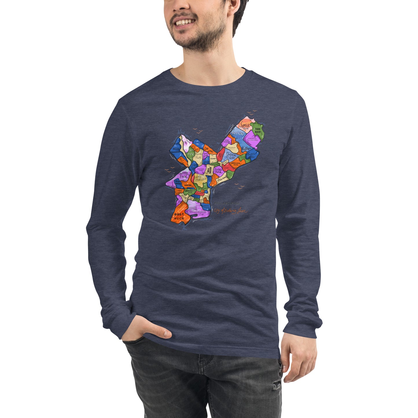 Philly Map Long Sleeve Tee (unisex)