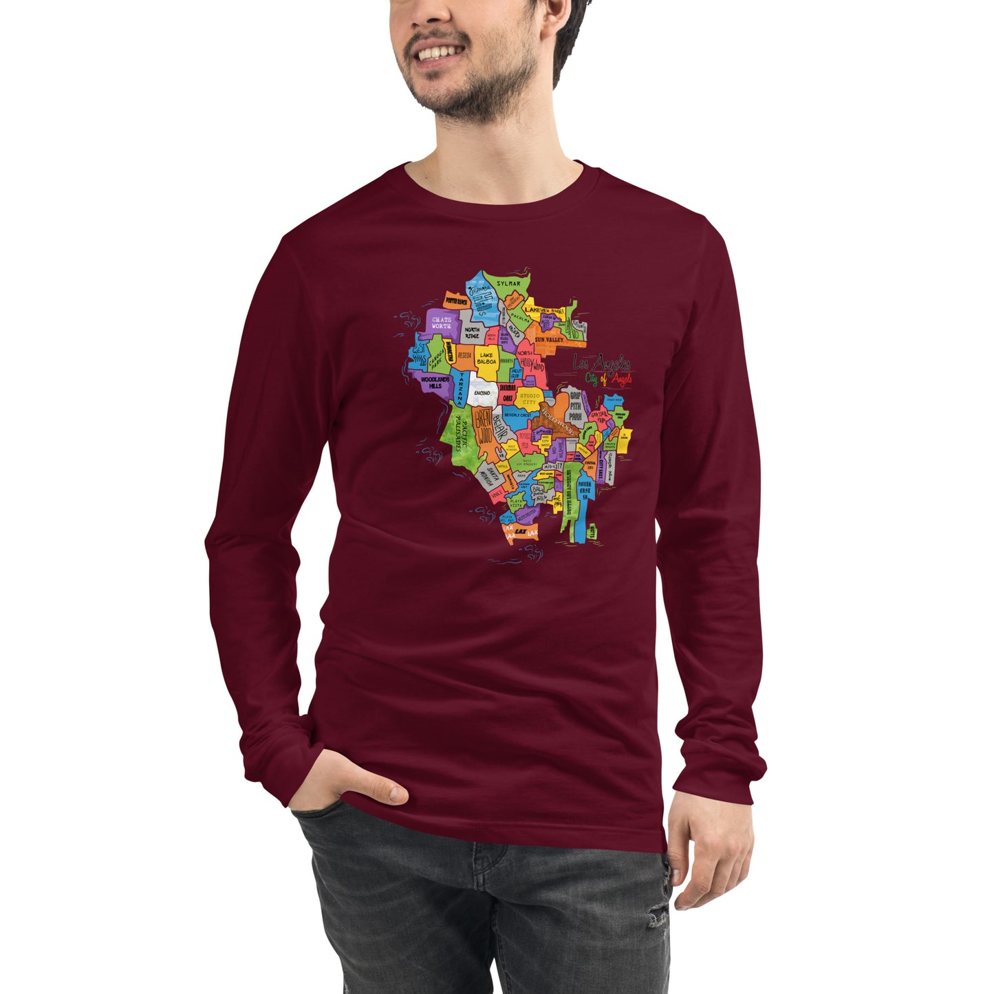 Los Angeles Map Long Sleeve Tee (unisex)
