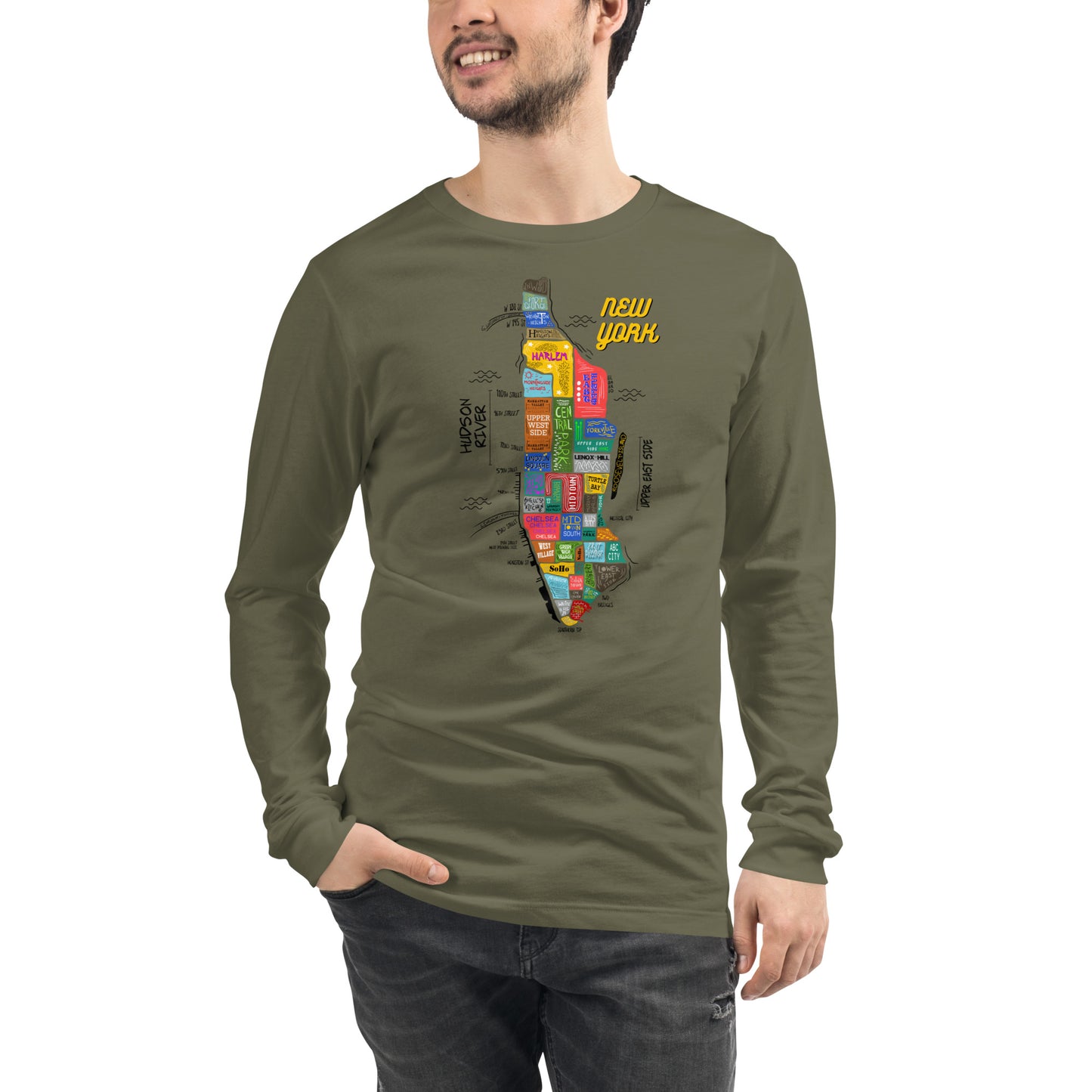 NYC map Long Sleeve Tee (unisex)
