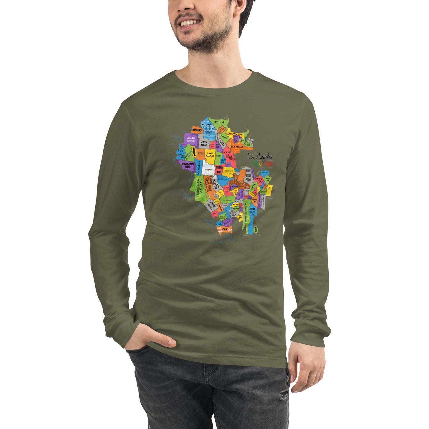 Los Angeles Map Long Sleeve Tee (unisex)